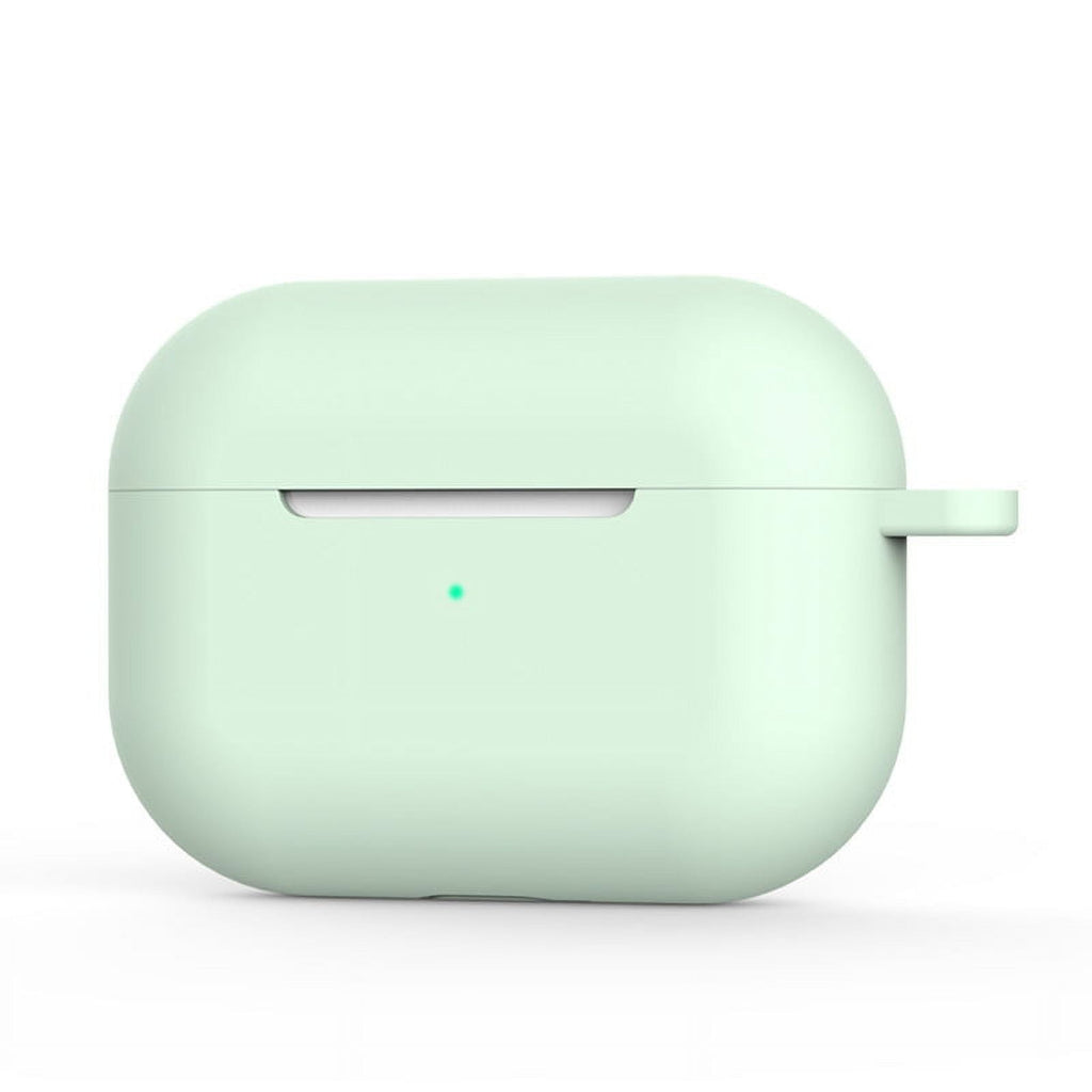 Compatible with AirPods Pro protective case, suitable for AirPods Pro full protection shockproof washable silicone protective case, supports wireless charging, with visible mountain buckle front LED