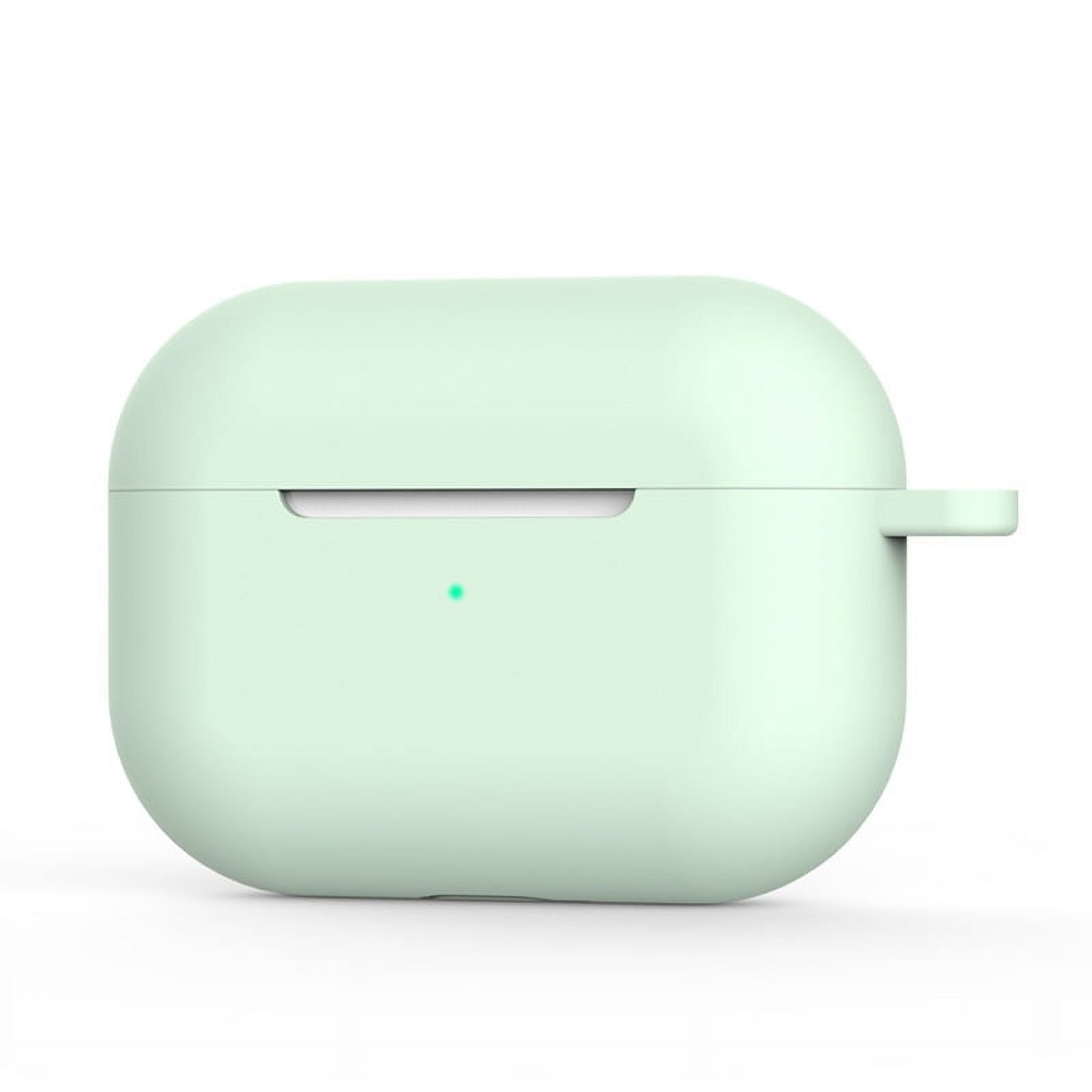 Compatible with AirPods Pro protective case, suitable for AirPods Pro full protection shockproof washable silicone protective case, supports wireless charging, with visible mountain buckle front LED