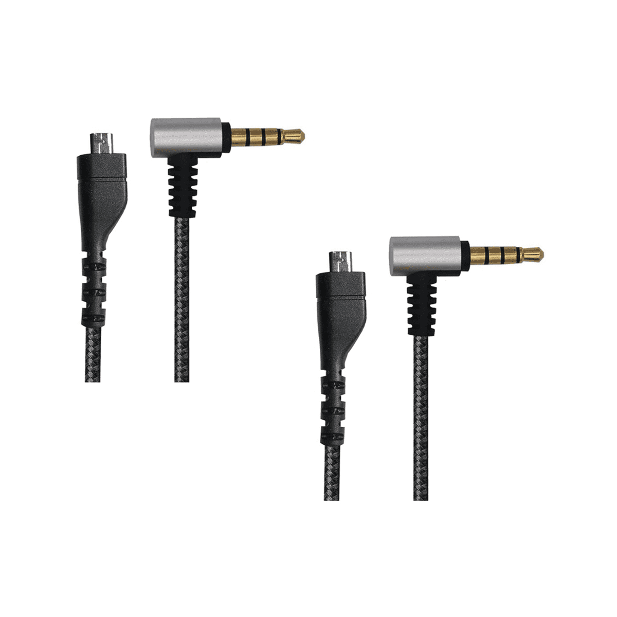 2X Audio Cable Flexible Stereo Gaming Headset Cord Replacement for /5/7 Pro Gaming Headset,2 x Replacement Audio Cable for Gaming Headset,Black &amp; Silver