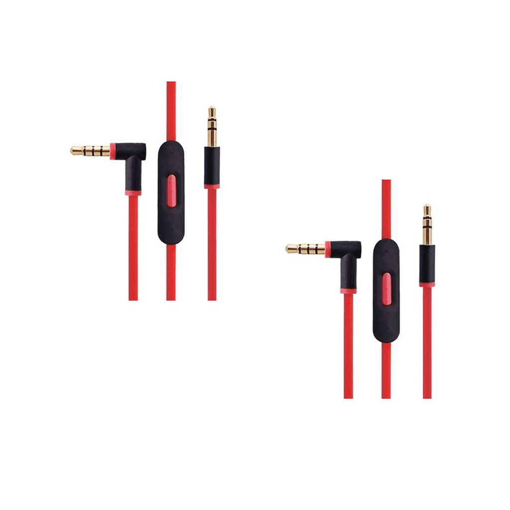 2X Replacement Audio Cable for By Headphones with in Line Mic for Studio/Executive/Mixr/Solo/Wireless/Pro,2 x Replacement Audio Cable,Red &amp; Black