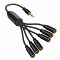 1 in 3/4/5/6 Out 3.5mm AUX Cord Male to Female Stereo AUX Converters Wire Splitter Cable Line for Headphones Speaker