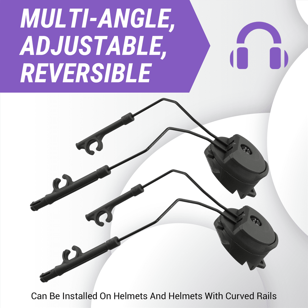 Pickup Headphones Rail Bracket Multi-Angle Adjustable Flip Ear Cups Fixed Bracket Helmet Accessories Green