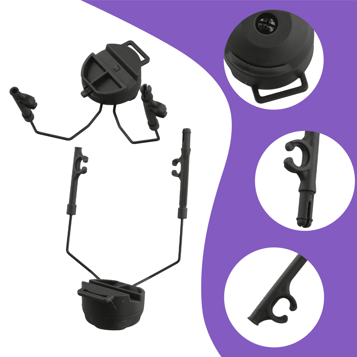 Pickup Headphones Rail Bracket Multi-Angle Adjustable Flip Ear Cups Fixed Bracket Helmet Accessories Green