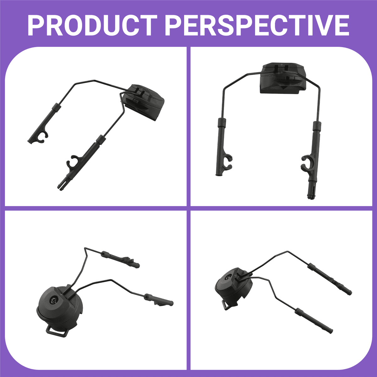 Pickup Headphones Rail Bracket Multi-Angle Adjustable Flip Ear Cups Fixed Bracket Helmet Accessories Green