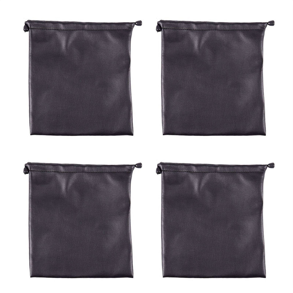 4X PU Leather Soft Storage Bag Pouch Case for Around Earphone -1 DJ Headphone Black