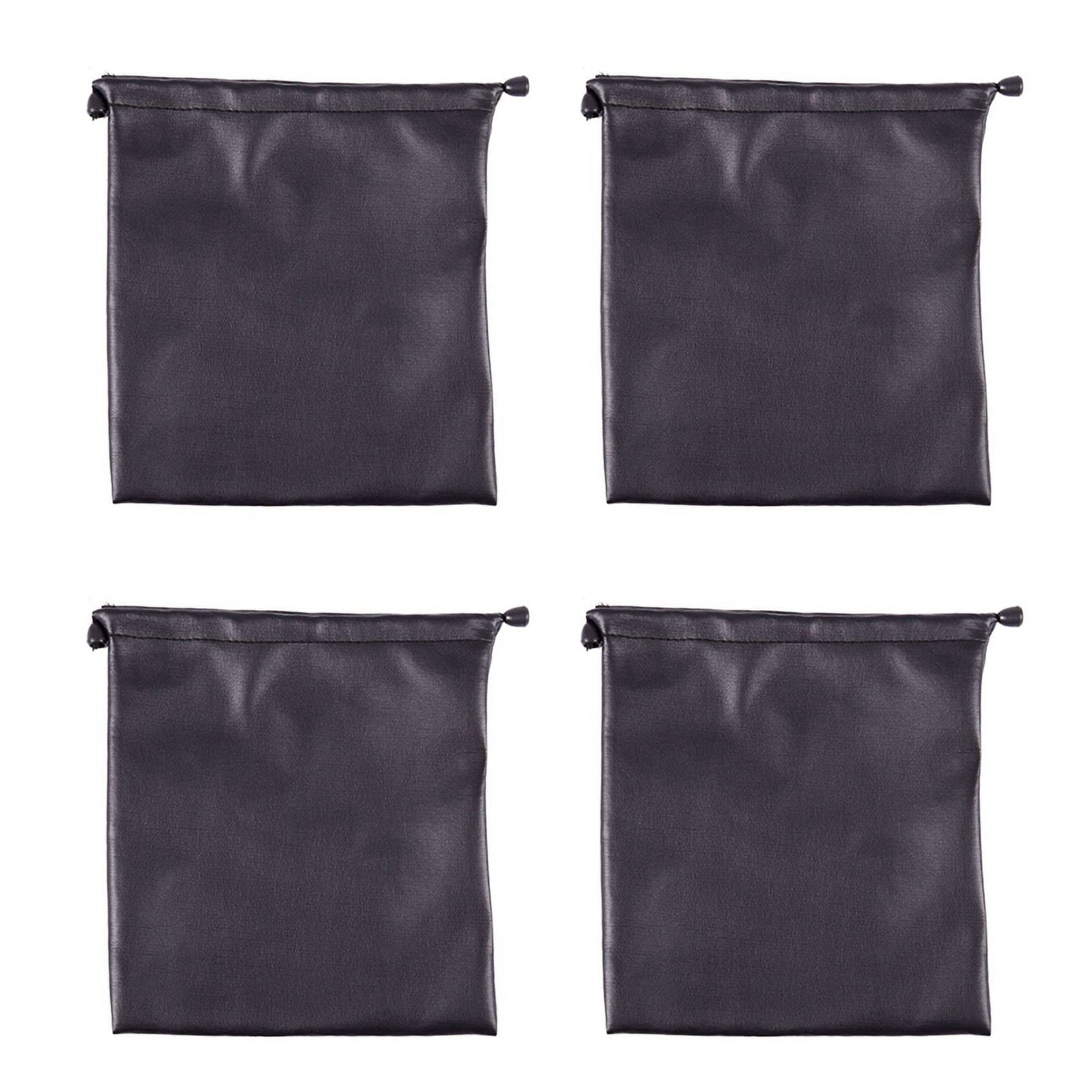 4X PU Leather Soft Storage Bag Pouch Case for Around Earphone -1 DJ Headphone Black
