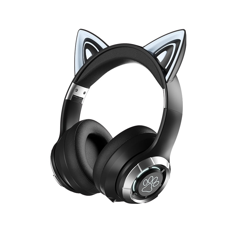 Cute Cat Ear Wireless Bluetooth Headphone With Microphone On-Ear Headset Stereo Sound Earphones Sports Gaming Foldable Headphone