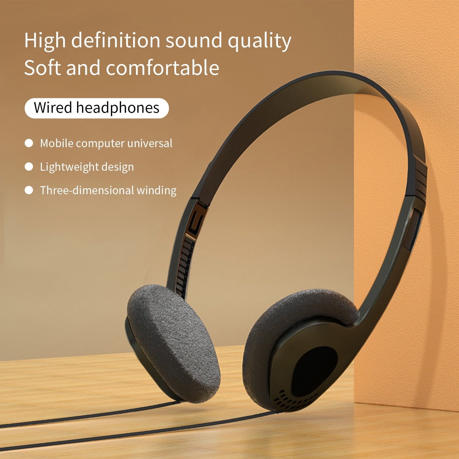 Wired Over-Ear Headphones, Retro Classic Design, Comfortable Fit and Universal Compatibility for Computer, Phone, PC in Multiple Colors