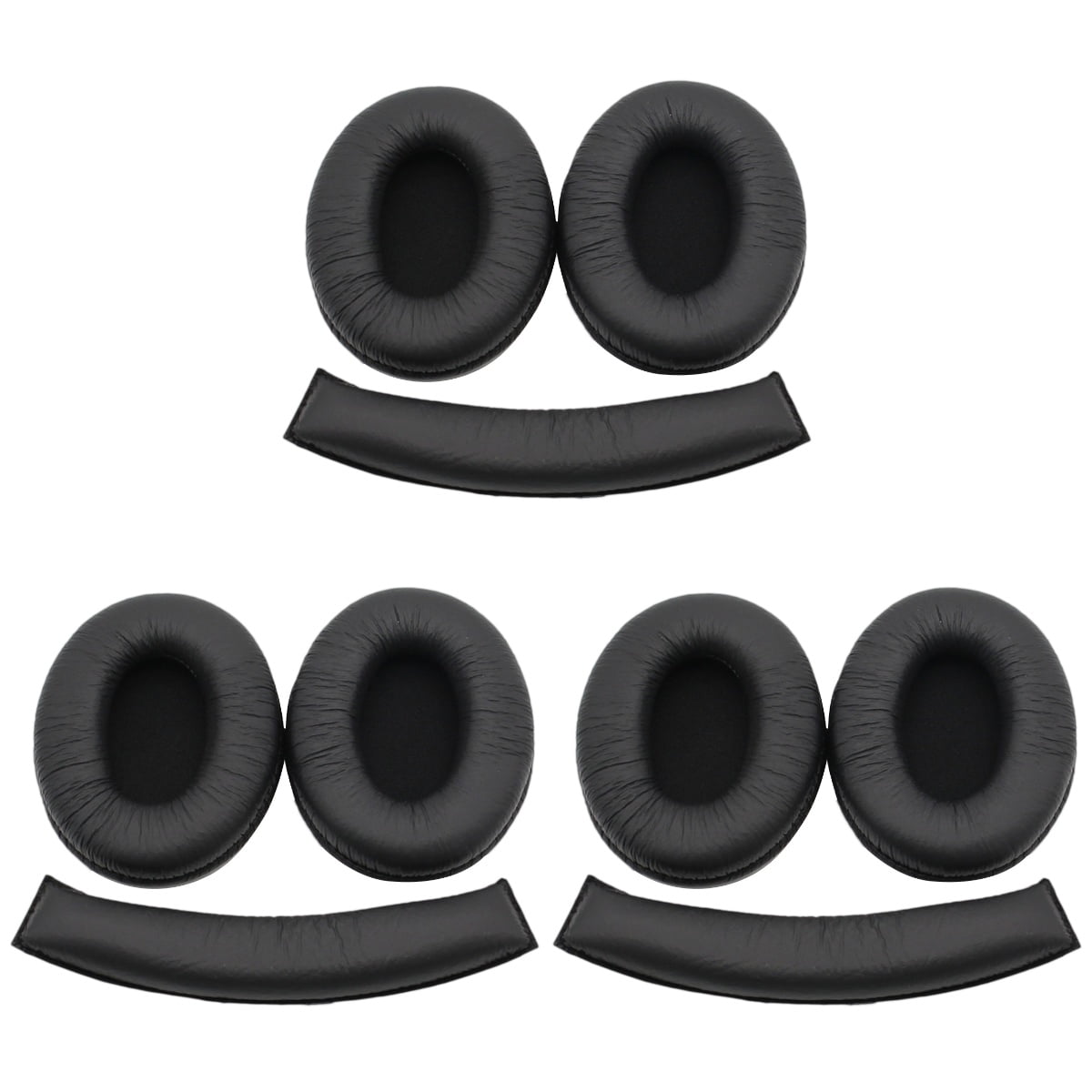 3 PCS Headphone Accessories Replacement Ear Pads Cushion Black