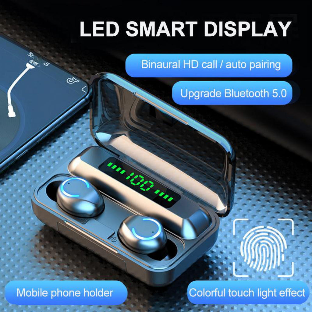 F9 TWS Portable Bluetooth 5.0 Earphones Wireless Headphones 9D Stereo Sports Waterproof Earbuds Headsets