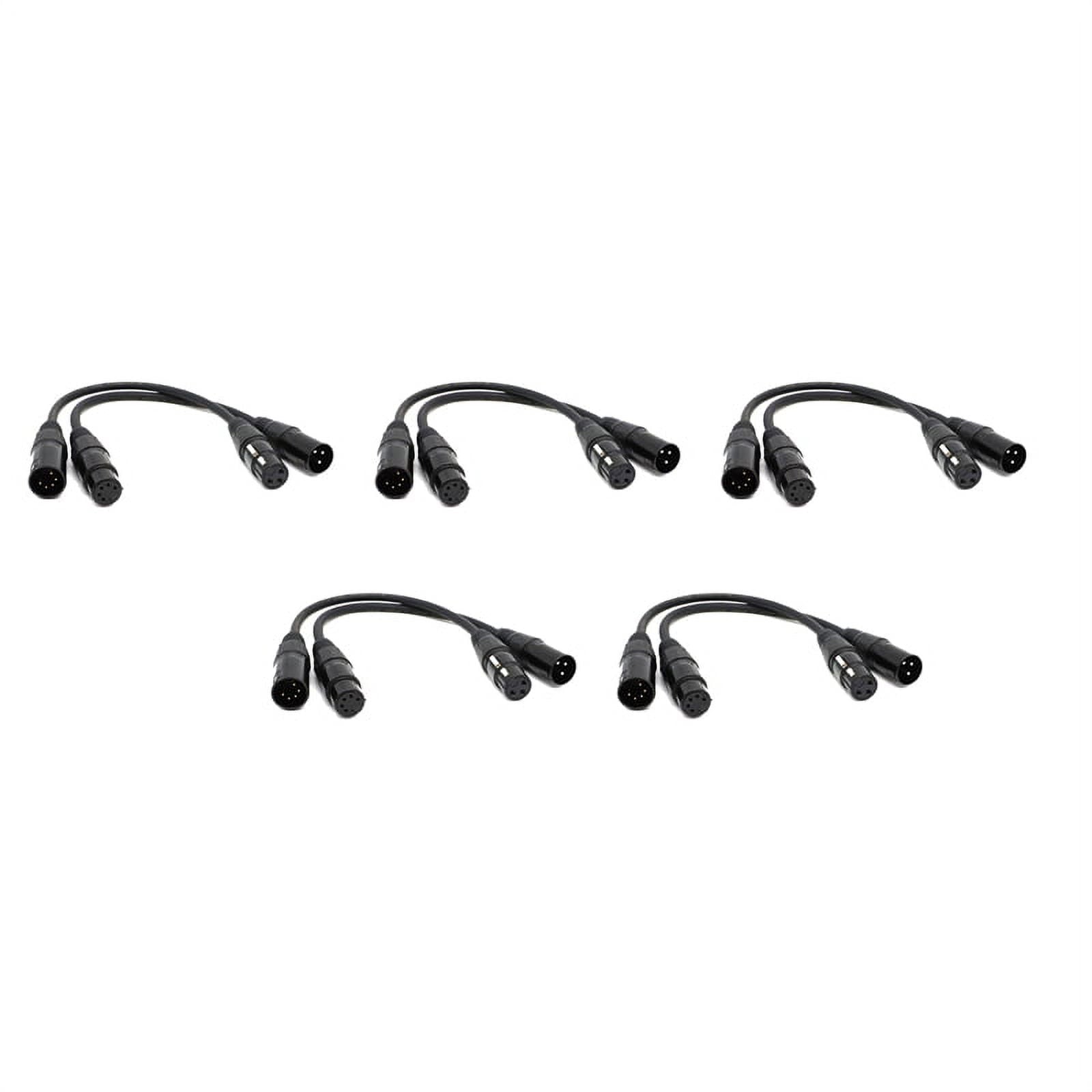 5X XLR Male 3 Pin to XLR Female 5 Pin &amp; XLR Female 3 Pin to XLR Male 5 Pin Audio Cable, for Microphone Light