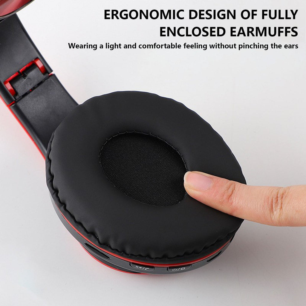 Over Ear Wireless Headphones with Microphone, Low Latency for Gaming, Comfortable Foldable Design for Work, Travel, and Study