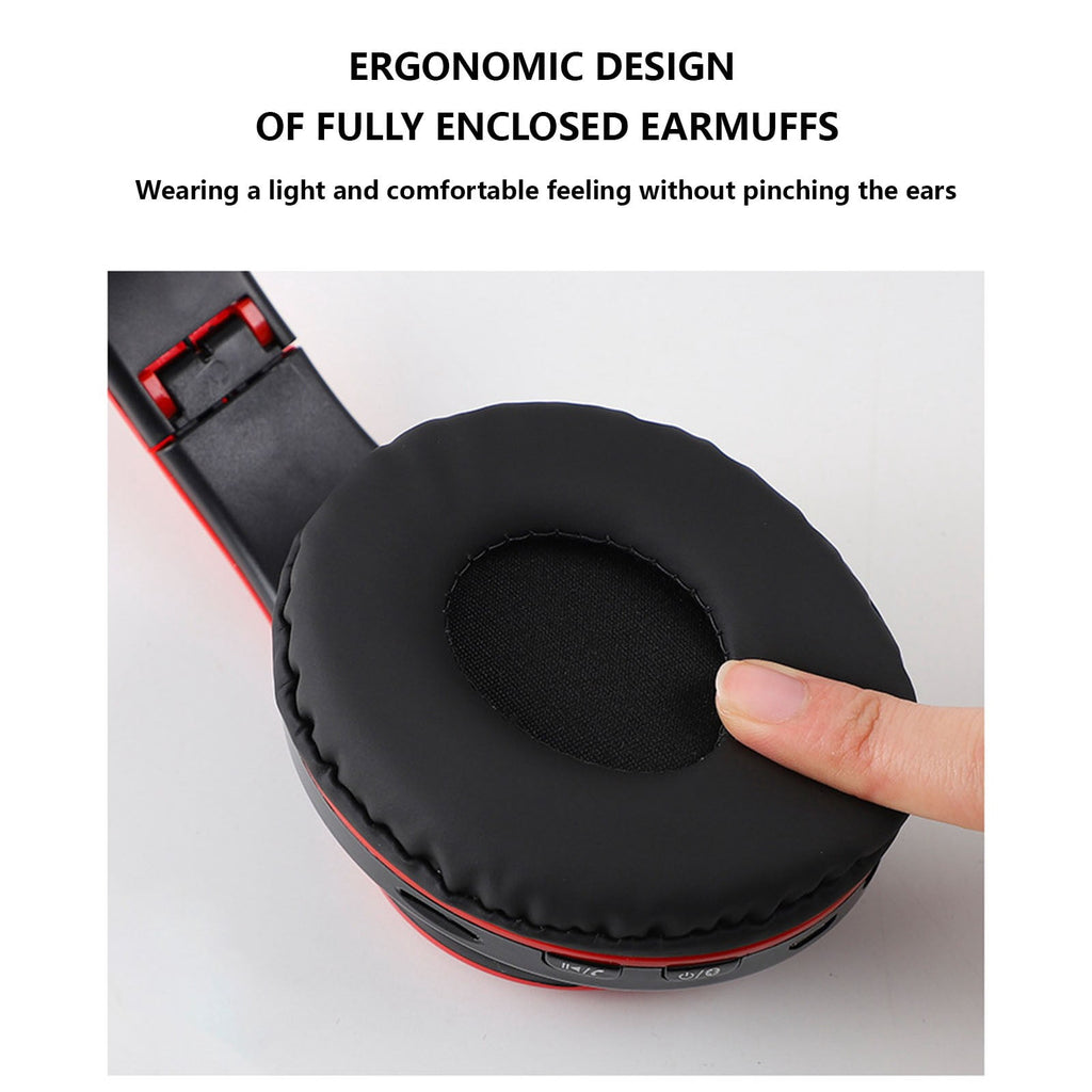 Over Ear Wireless Headphones with Microphone, Low Latency for Gaming, Comfortable Foldable Design for Work, Travel, and Study