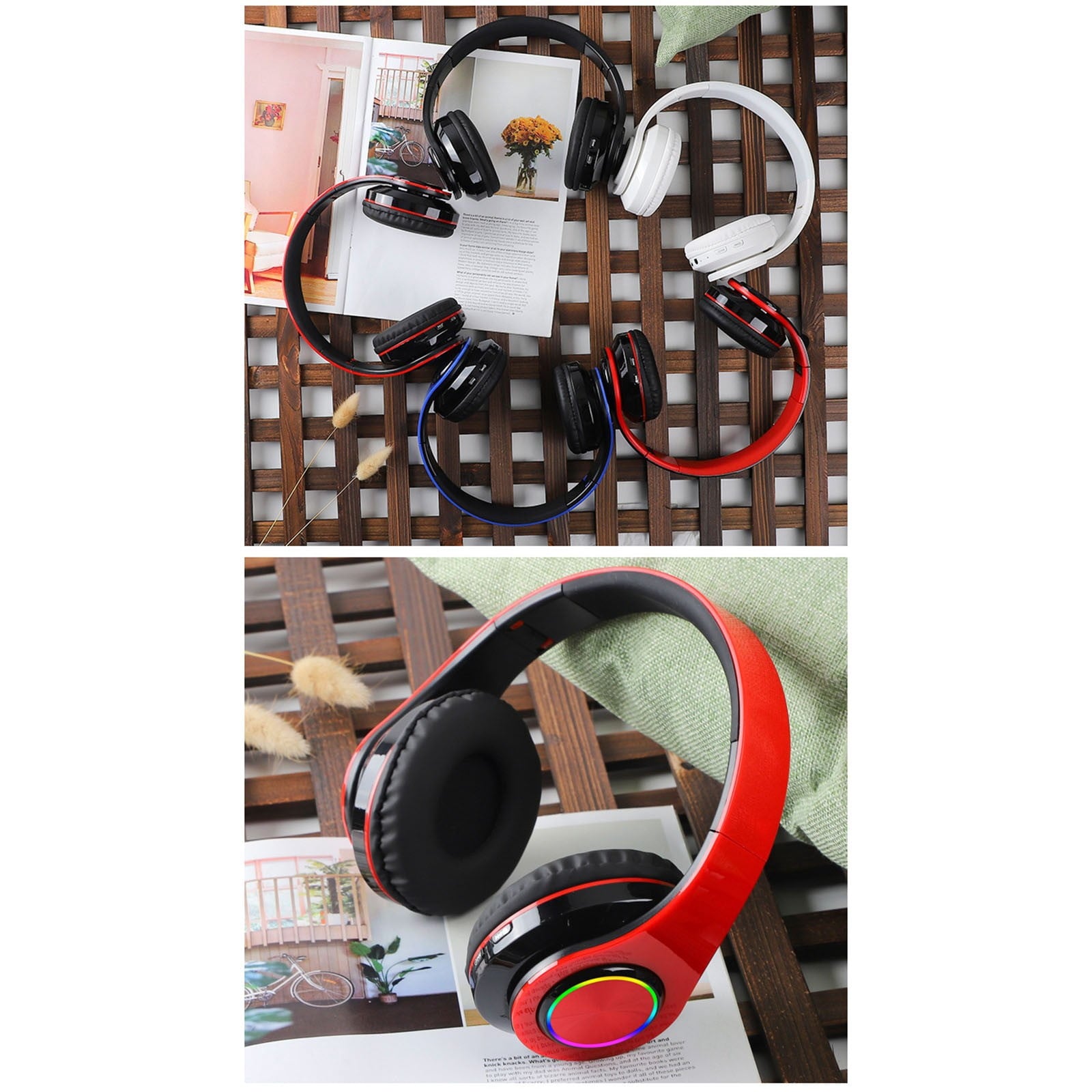 Over Ear Wireless Headphones with Microphone, Low Latency for Gaming, Comfortable Foldable Design for Work, Travel, and Study