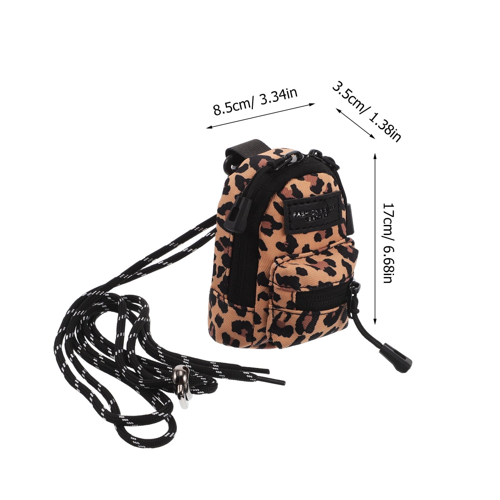 unbranded Mini Leopard Print Bag Earbuds Holder Pouch Necklace Portable Headphone Storage Bag Cute Earphone Case For Travel Lipstick Coin Purse For Girls