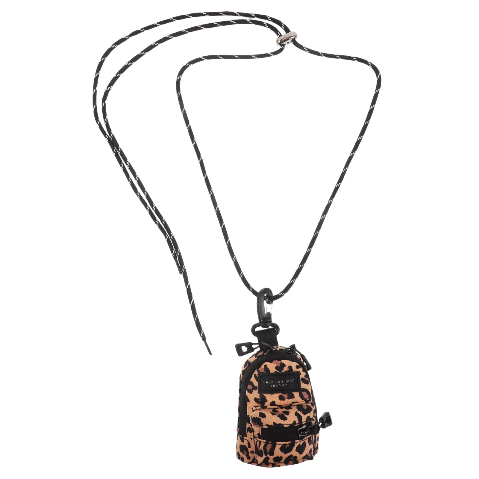 unbranded Mini Leopard Print Bag Earbuds Holder Pouch Necklace Portable Headphone Storage Bag Cute Earphone Case For Travel Lipstick Coin Purse For Girls