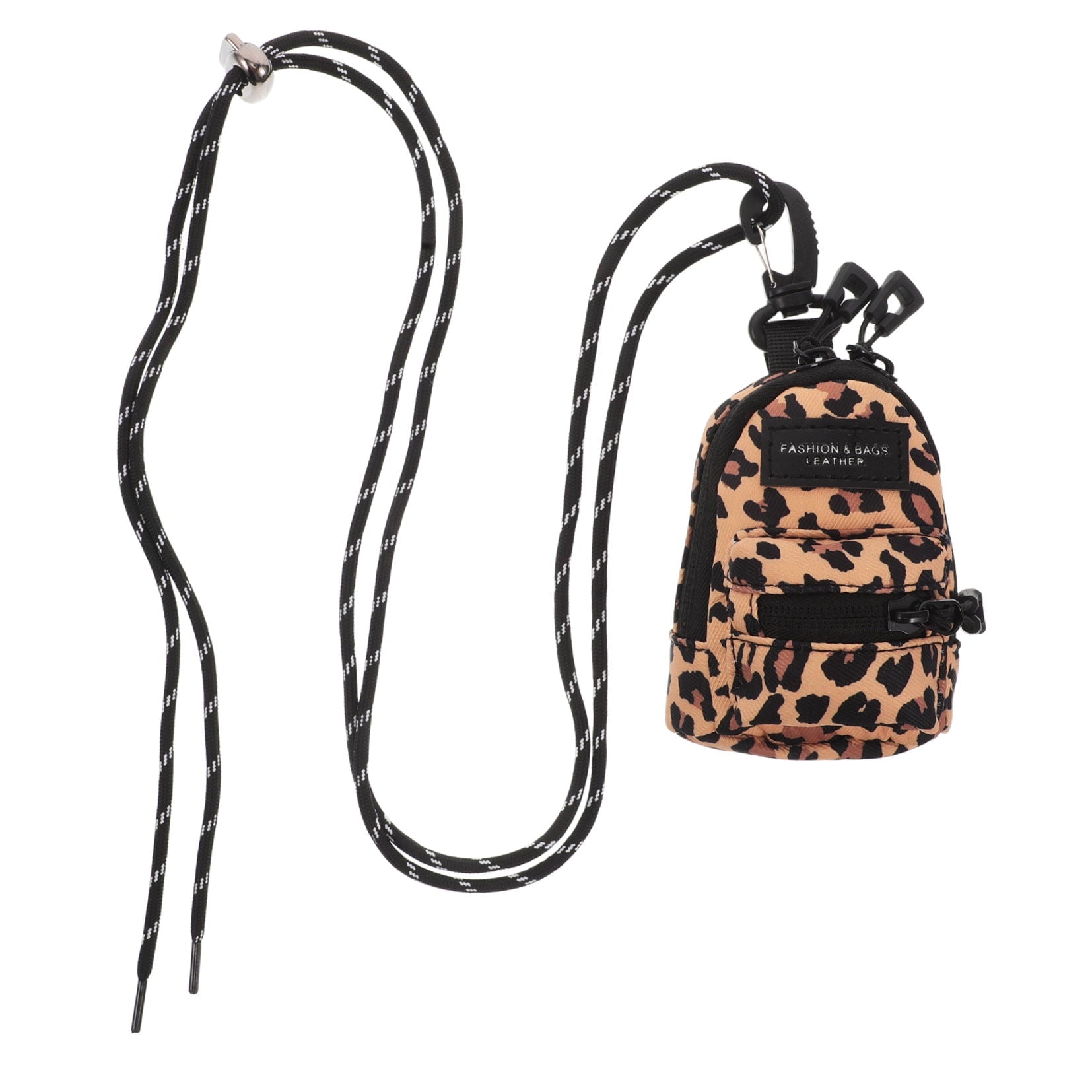 unbranded Mini Leopard Print Bag Earbuds Holder Pouch Necklace Portable Headphone Storage Bag Cute Earphone Case For Travel Lipstick Coin Purse For Girls