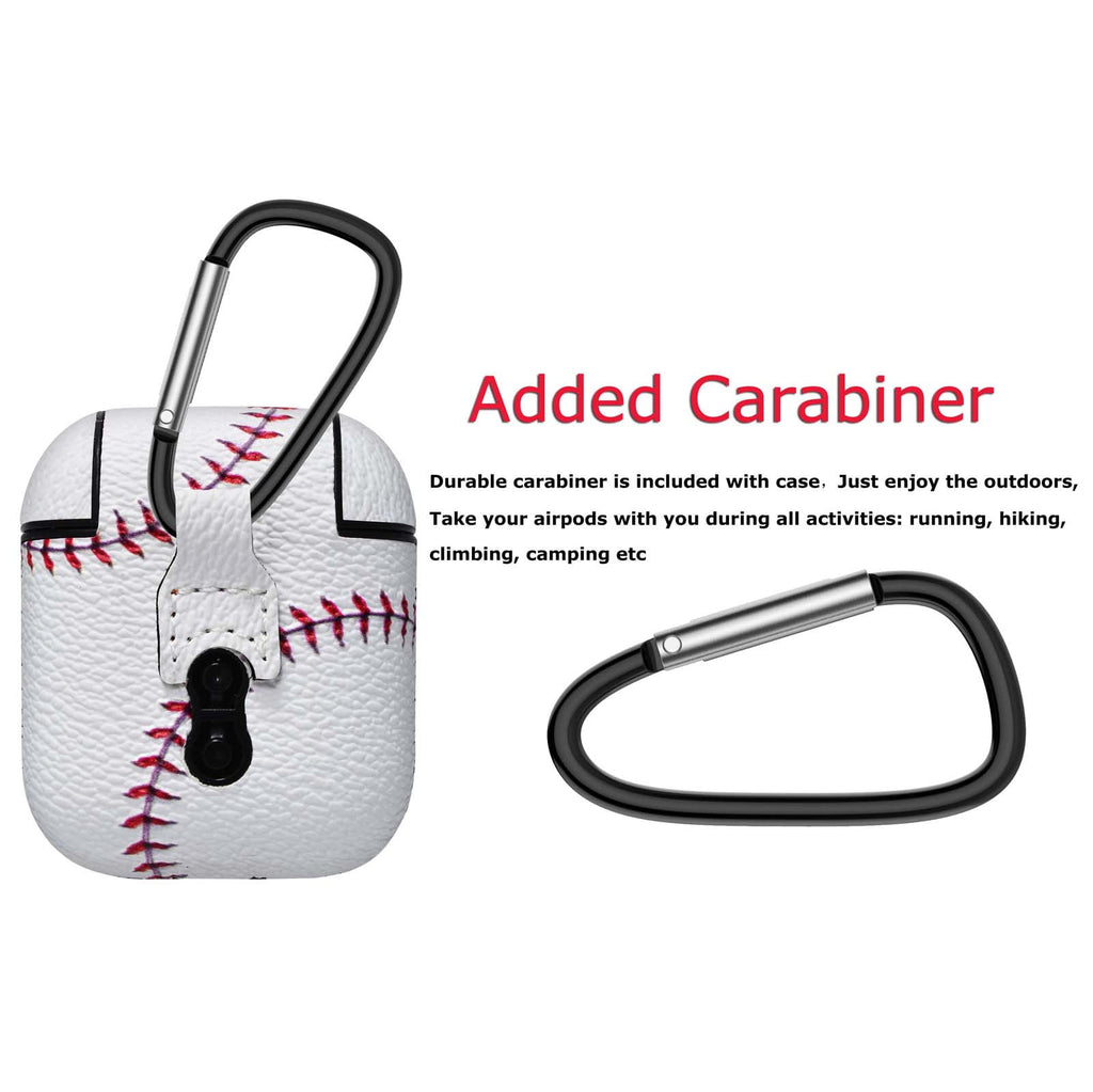 Airpods PVC Cases Cover, Case for Airpods, Njjex Full Protective Premium PVC Rubber Silicone Case Cover with Keychain Strap for Women (football)