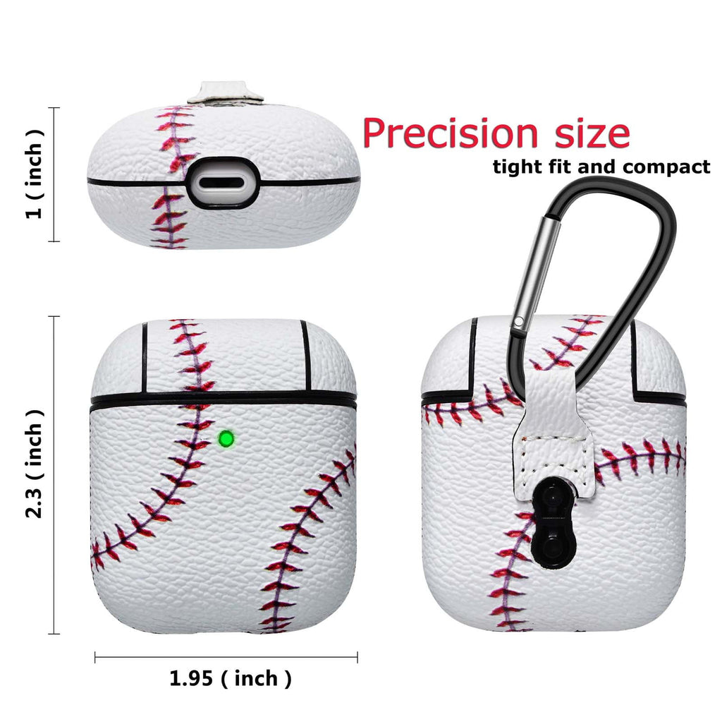 Airpods PVC Cases Cover, Case for Airpods, Njjex Full Protective Premium PVC Rubber Silicone Case Cover with Keychain Strap for Women (football)