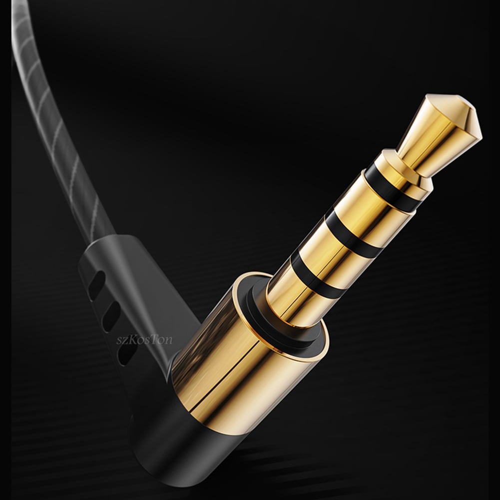 HiFi Wired Headphones with Microphone Noise-Cancelling Dynamic Earphones in Ear Earbuds Headset for Sports(Black)