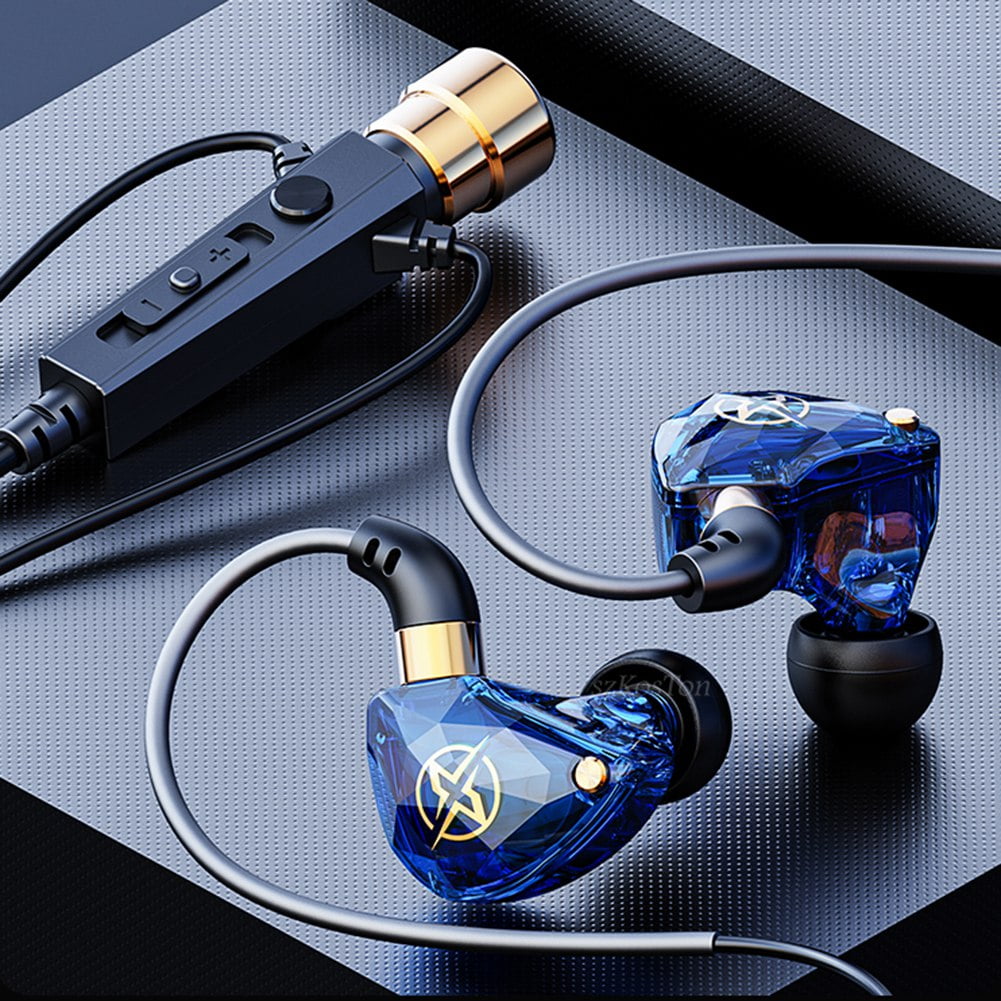 HiFi Wired Headphones with Microphone Noise-Cancelling Dynamic Earphones in Ear Earbuds Headset for Sports(Black)