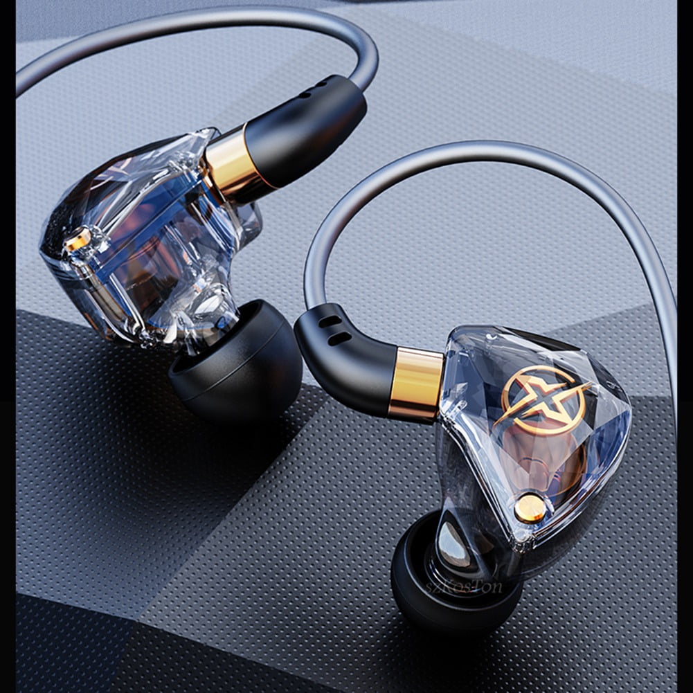 HiFi Wired Headphones with Microphone Noise-Cancelling Dynamic Earphones in Ear Earbuds Headset for Sports(Black)