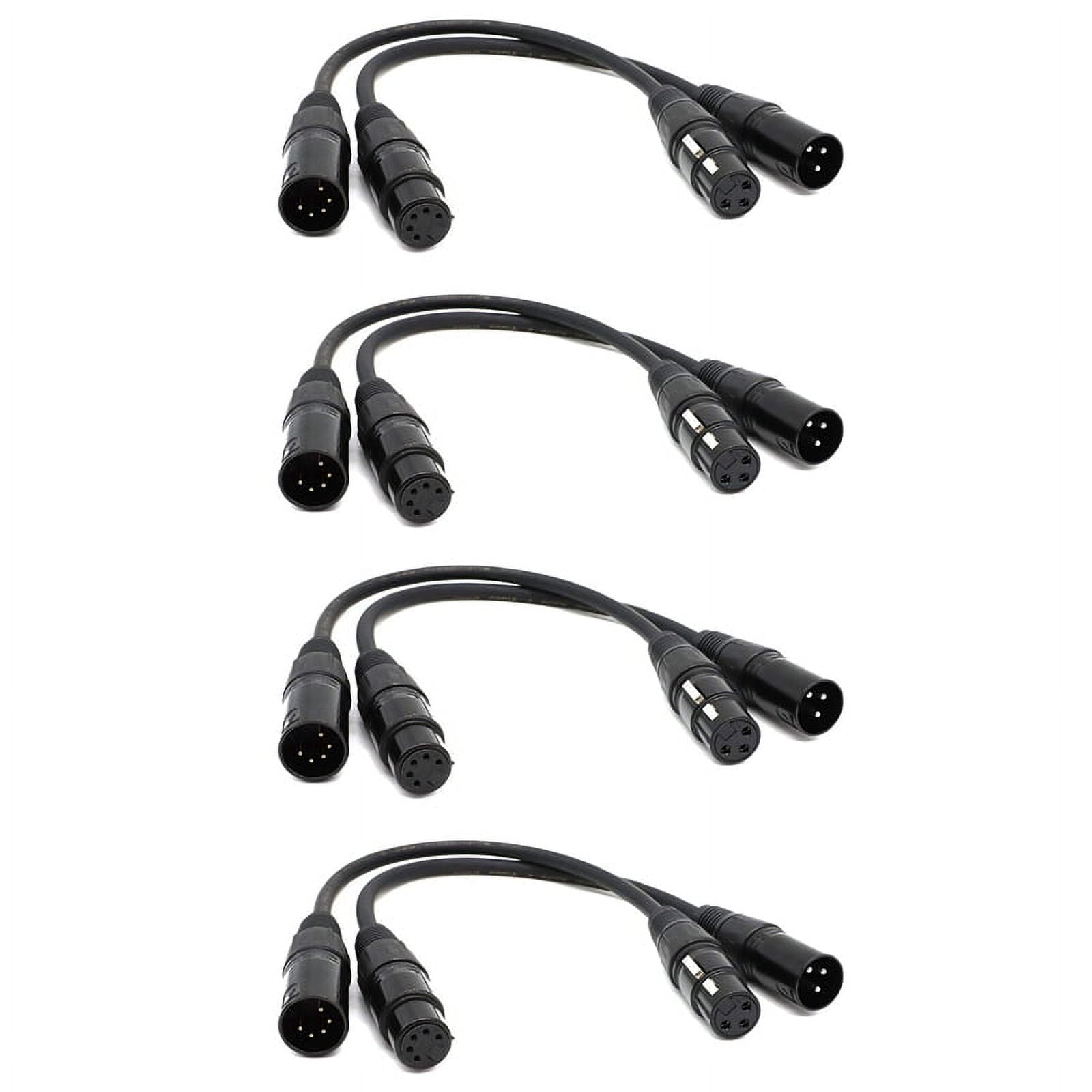 4X XLR Male 3 Pin to XLR Female 5 Pin &amp; XLR Female 3 Pin to XLR Male 5 Pin Audio Cable, for Microphone Stage Light