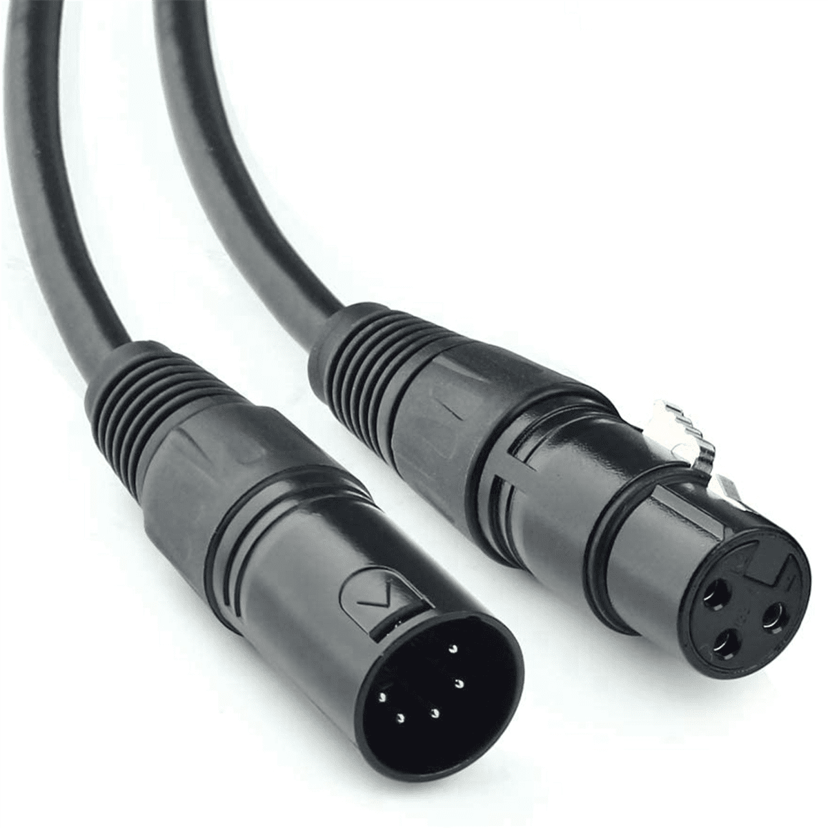 4X XLR Male 3 Pin to XLR Female 5 Pin &amp; XLR Female 3 Pin to XLR Male 5 Pin Audio Cable, for Microphone Stage Light