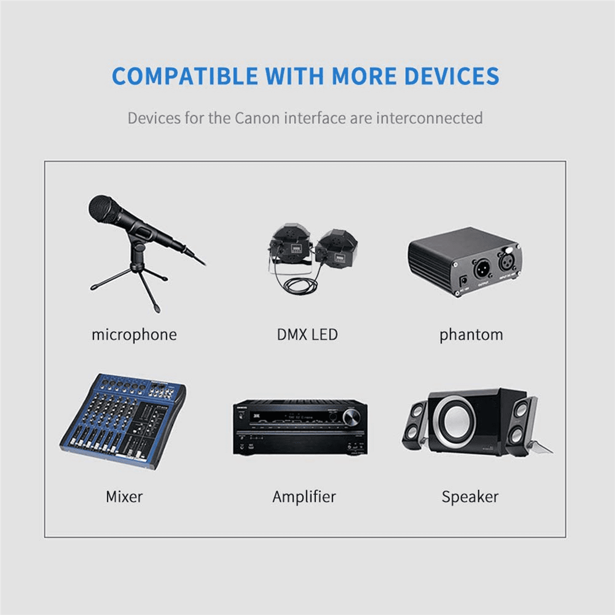 4X XLR Male 3 Pin to XLR Female 5 Pin &amp; XLR Female 3 Pin to XLR Male 5 Pin Audio Cable, for Microphone Stage Light