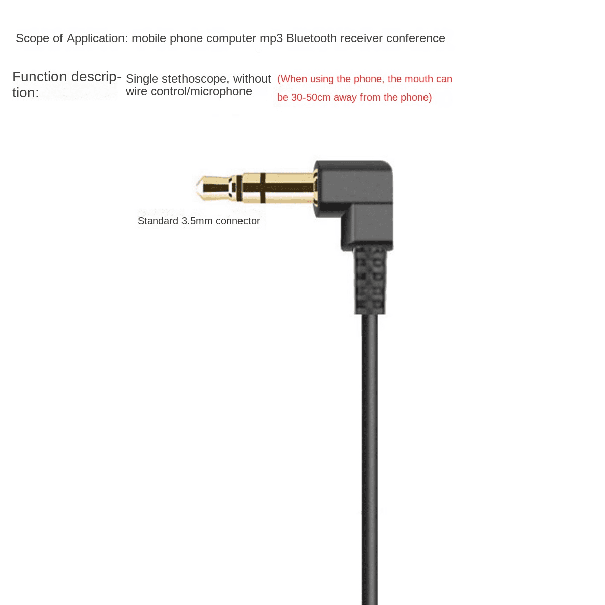 3.5mm Spring Earphones Single Side Headphones Earbuds Wired Headset for Mobile Phone MP3 Computer