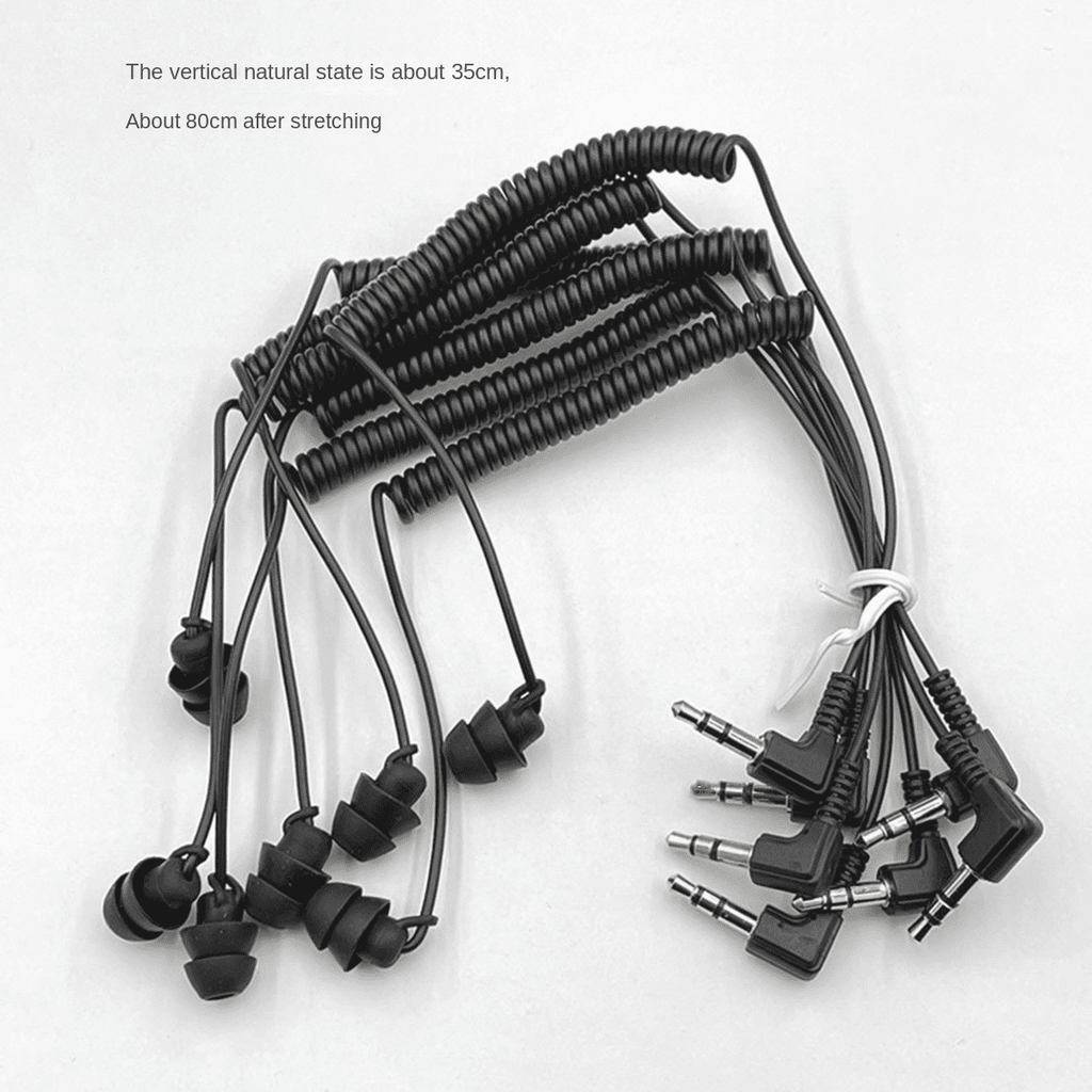 3.5mm Spring Earphones Single Side Headphones Earbuds Wired Headset for Mobile Phone MP3 Computer