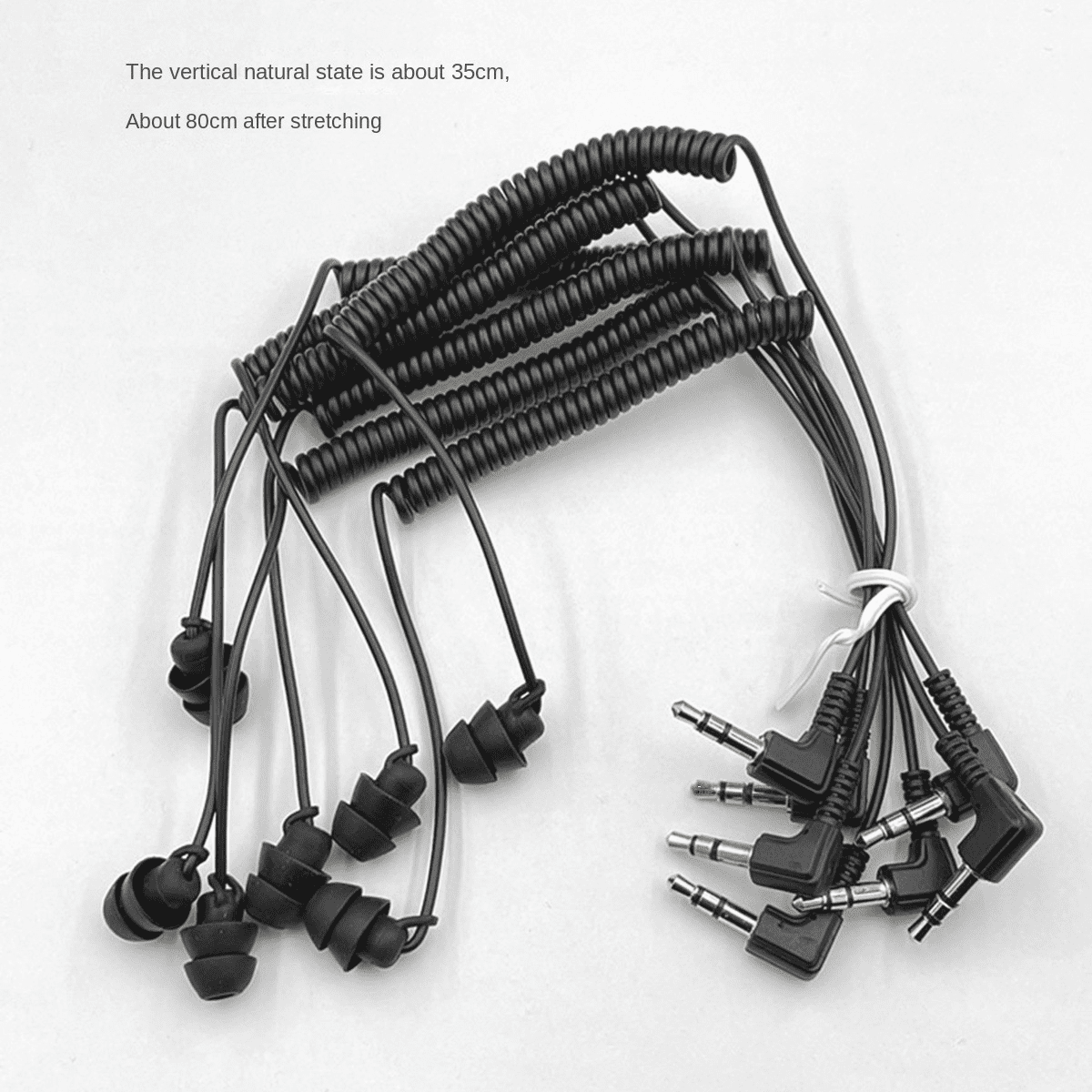 3.5mm Spring Earphones Single Side Headphones Earbuds Wired Headset for Mobile Phone MP3 Computer