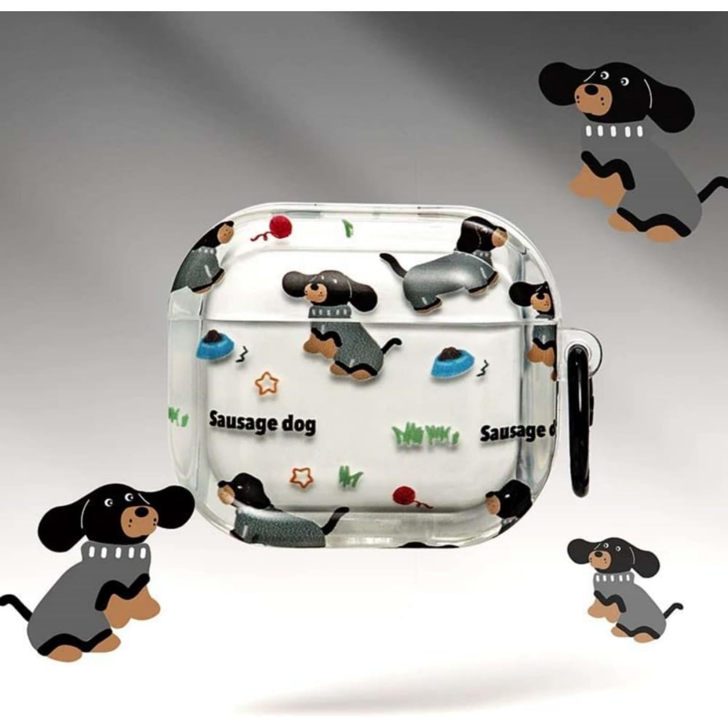 Case for Airpods 4, Cute Interesting Sweater Dachshund Pattern Headphone Protective Shell for AirPods 4 Earphone Cover for Girls Women