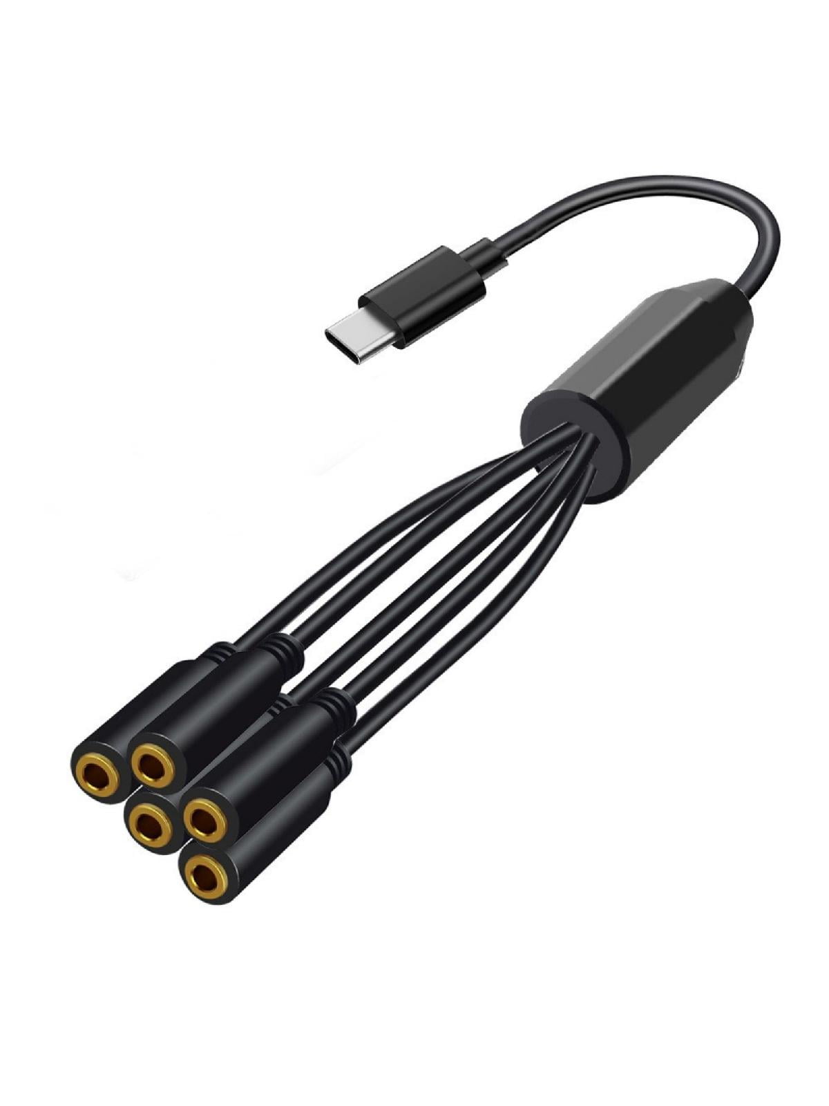 USB C To 3.5mm Headphone Adapter Type C to 3.5mm Female Audio Sharing Splitter Cable for Smartphones Headphones Speaker
