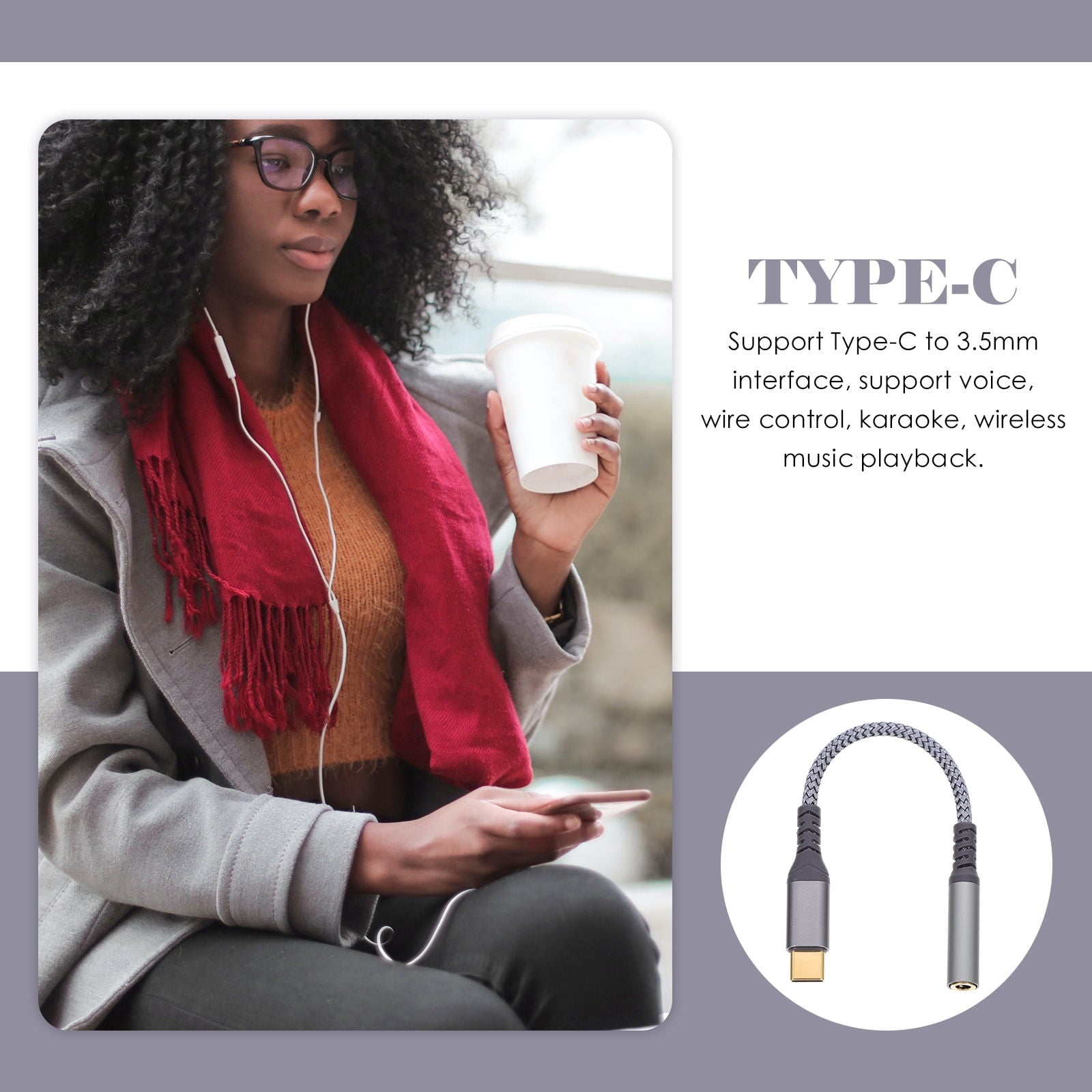 unbranded  Headphone to USB C Cable Audio Adapter Type-c Jack