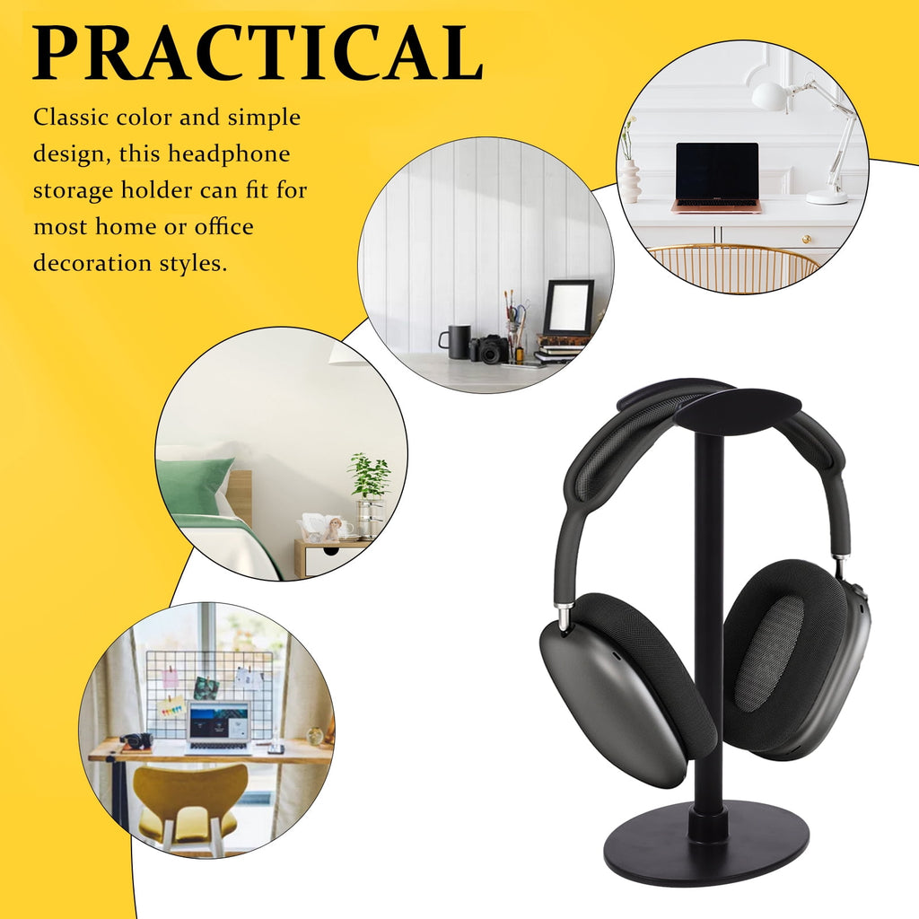 Mic Detachable Headphone Display Stand 25x12x9.5cm Black
