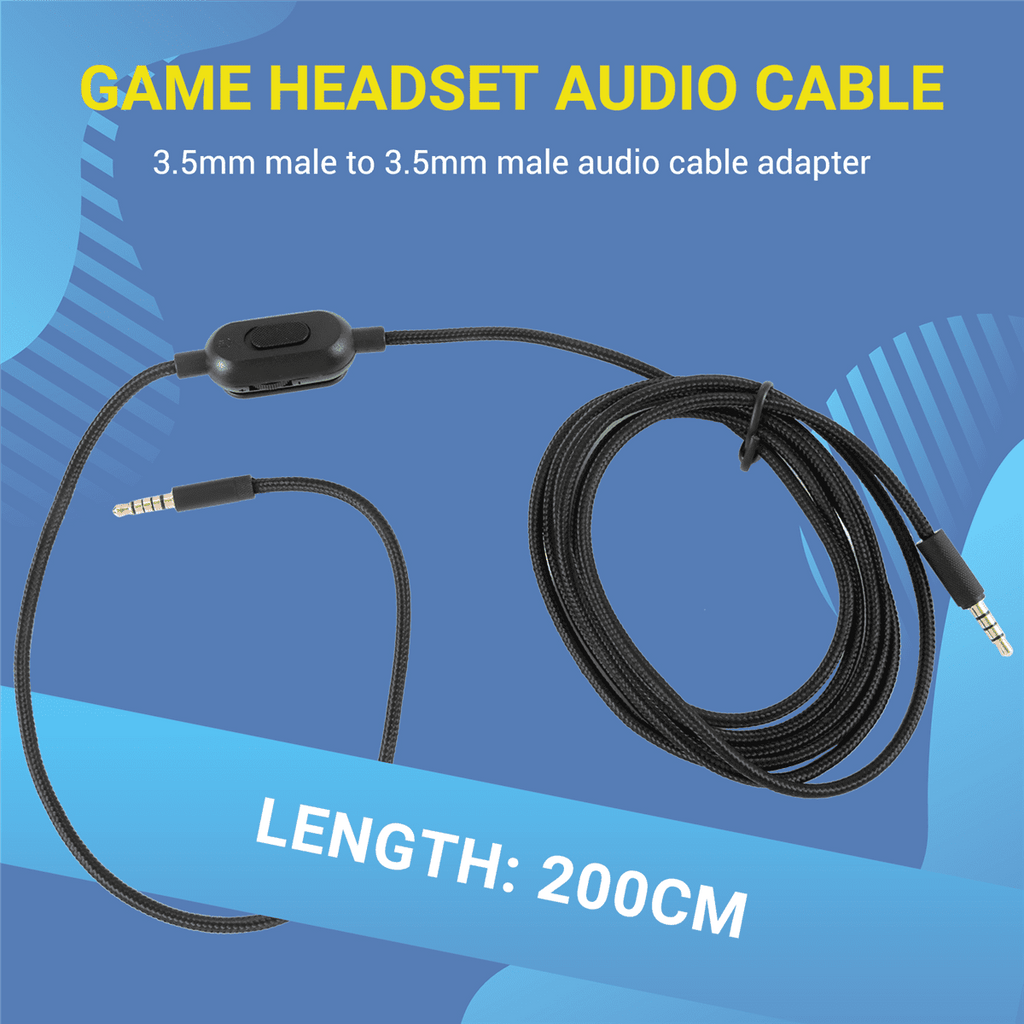 Headset Cable for G433 G233 GPRO X Universal Game Headset Audio Cable 2M,1 x Audio cable,Black