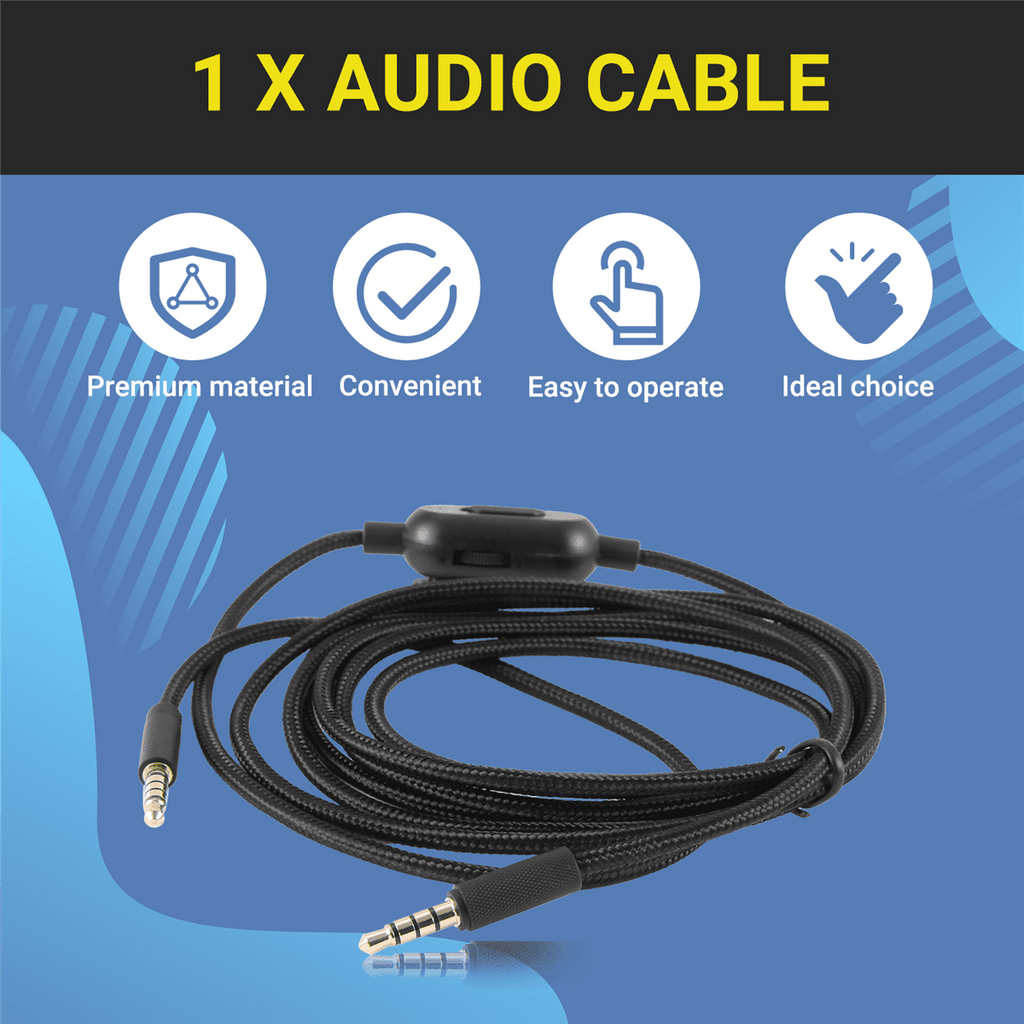 Headset Cable for G433 G233 GPRO X Universal Game Headset Audio Cable 2M,1 x Audio cable,Black