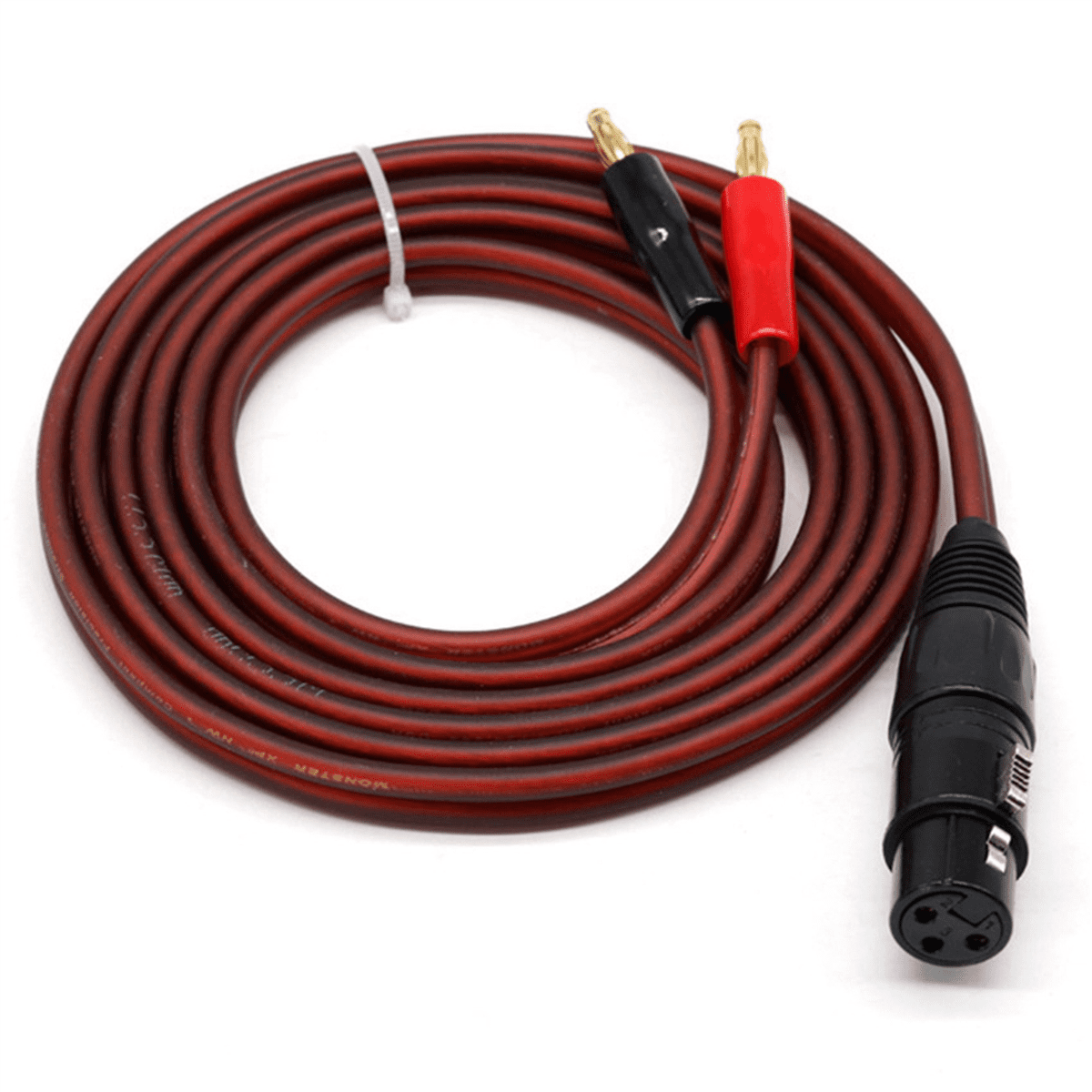 4X XLR to Banana Speaker Cable,XLR 3 Pin Female to Dual Banana Plugs Audio Cable, Gold-Plated 4mm Plug to XLR3 Pro HiFi