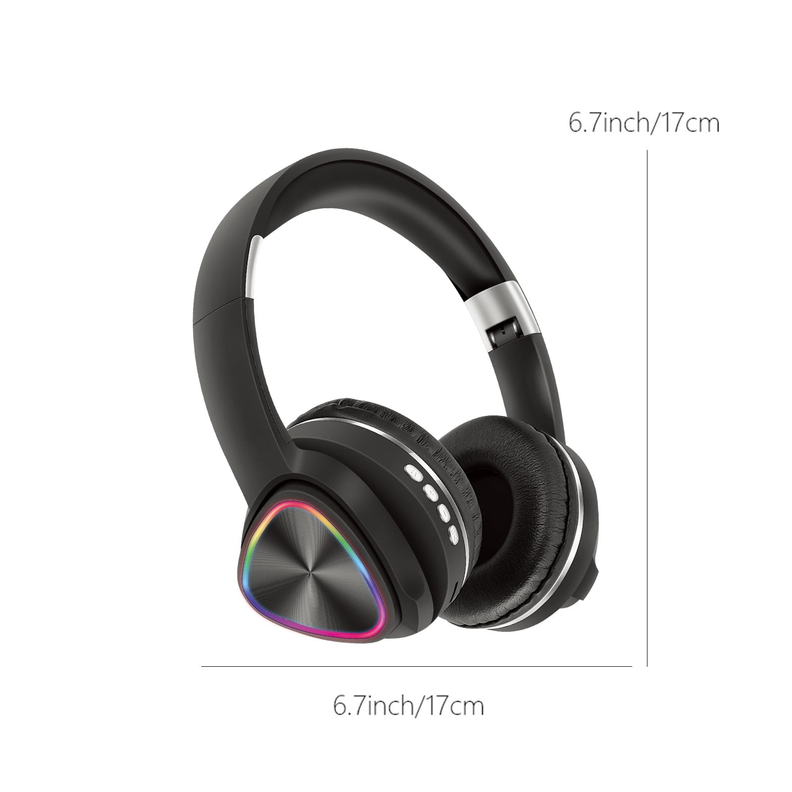 Wireless Headphones, Bluetooth 5.0 with LED Light Effects and Foldable Design for Work, Gaming, Workout, in Blue, Green, Pink