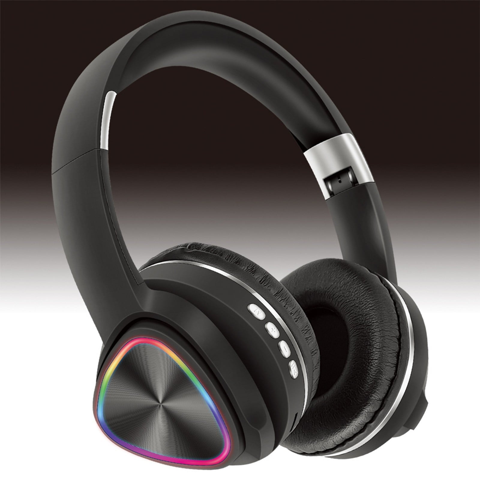Wireless Headphones, Bluetooth 5.0 with LED Light Effects and Foldable Design for Work, Gaming, Workout, in Blue, Green, Pink