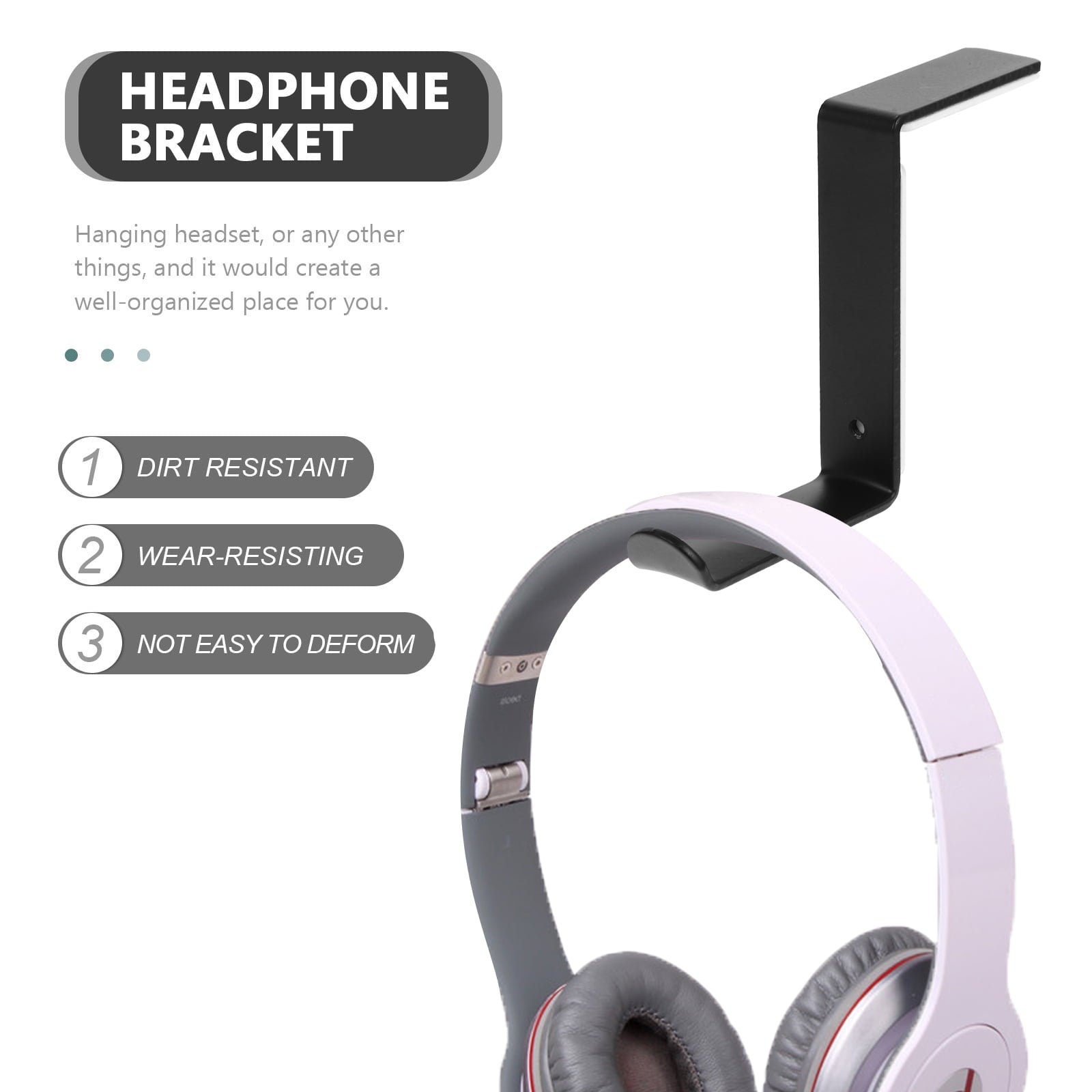2 Pcs Headset Hanger Headphone Hook Durable Holder TV