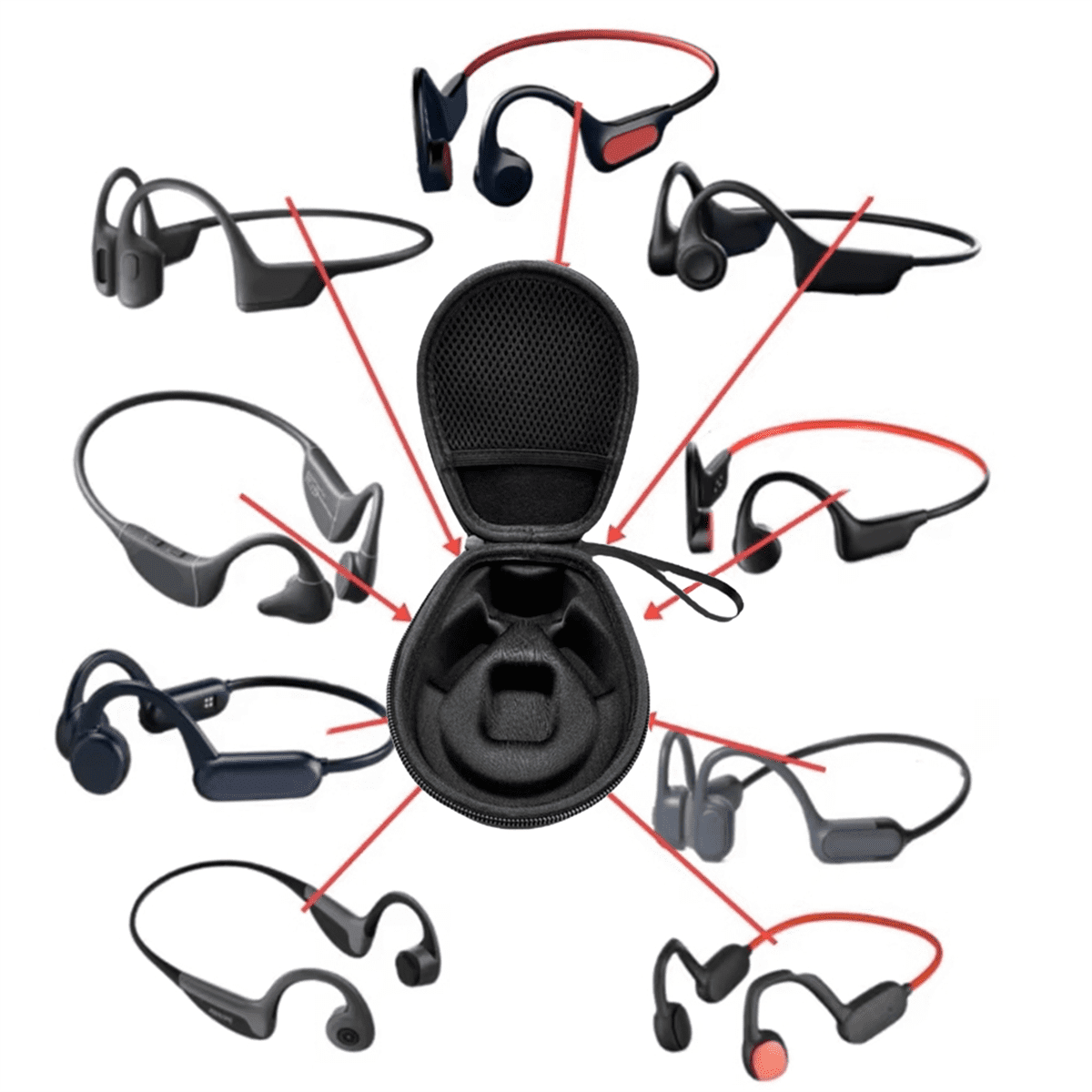 Bone Conduction Earphone Storage Bag Soft EVA Headphone Earbuds Protector Storage Bags