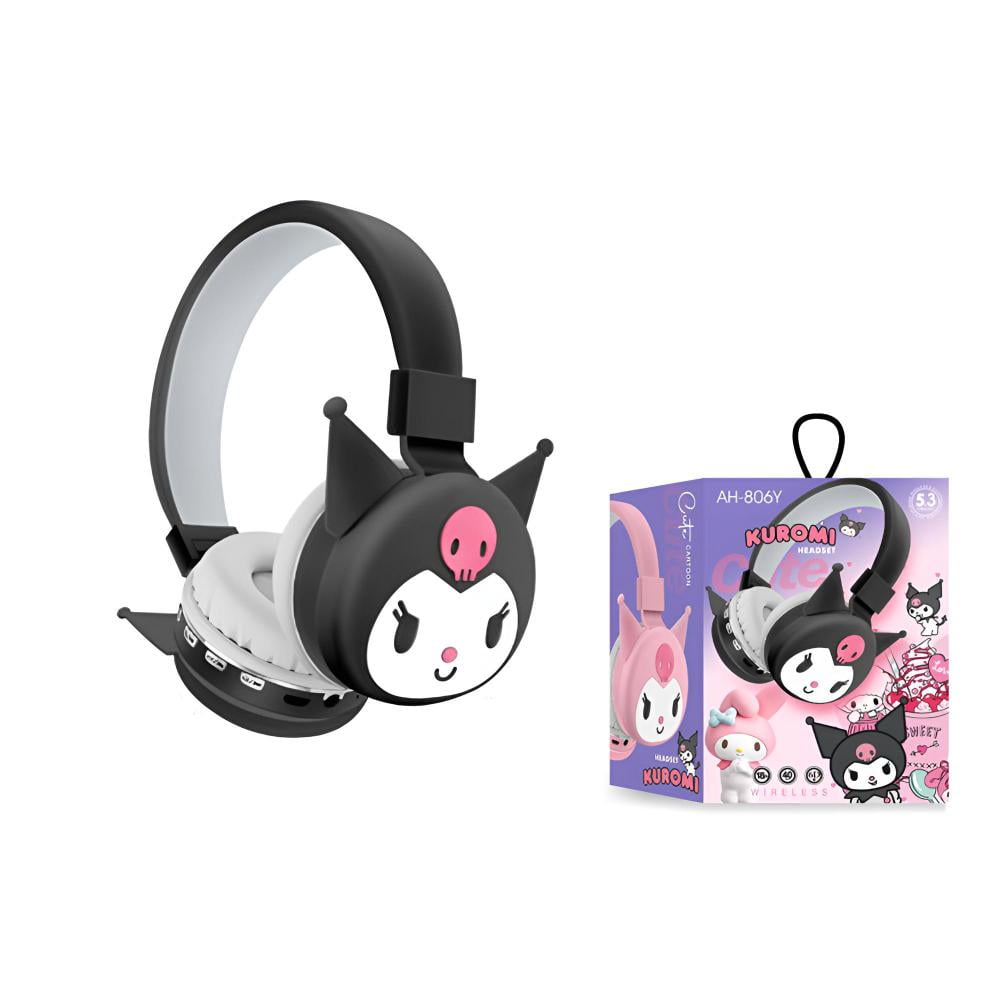 HELANHO Cute Cartoon Kuromi Wireless Bluetooth Headphones with Microphone - Stylish Stereo Earphones, Fashionable Gift for Teens &amp; Adults QQH63-2352