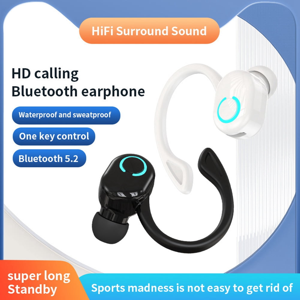 TOP! S10 Earphone Wireless Bluetooth 5.2 Ear-Mounted HIFI Stereo Voice Control Earphones IPX with Microphone,Black