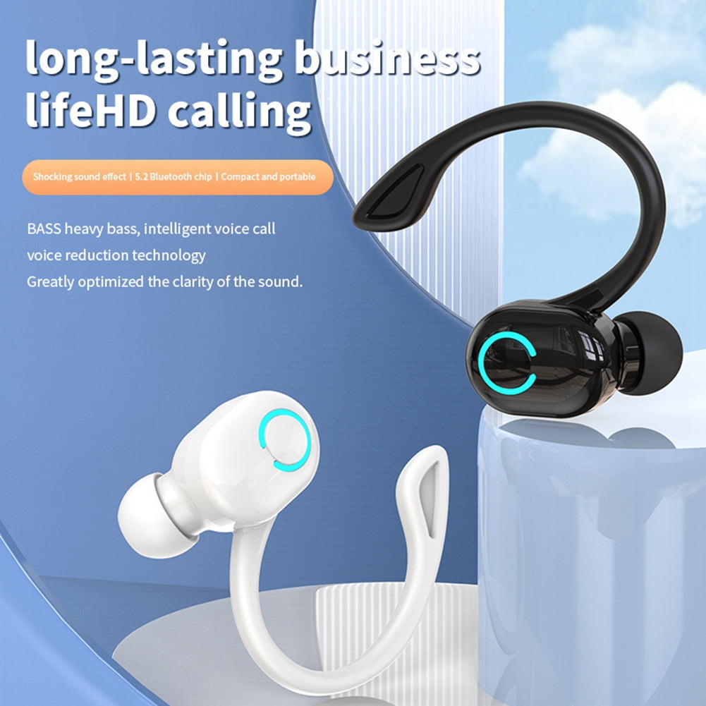 TOP! S10 Earphone Wireless Bluetooth 5.2 Ear-Mounted HIFI Stereo Voice Control Earphones IPX with Microphone,Black