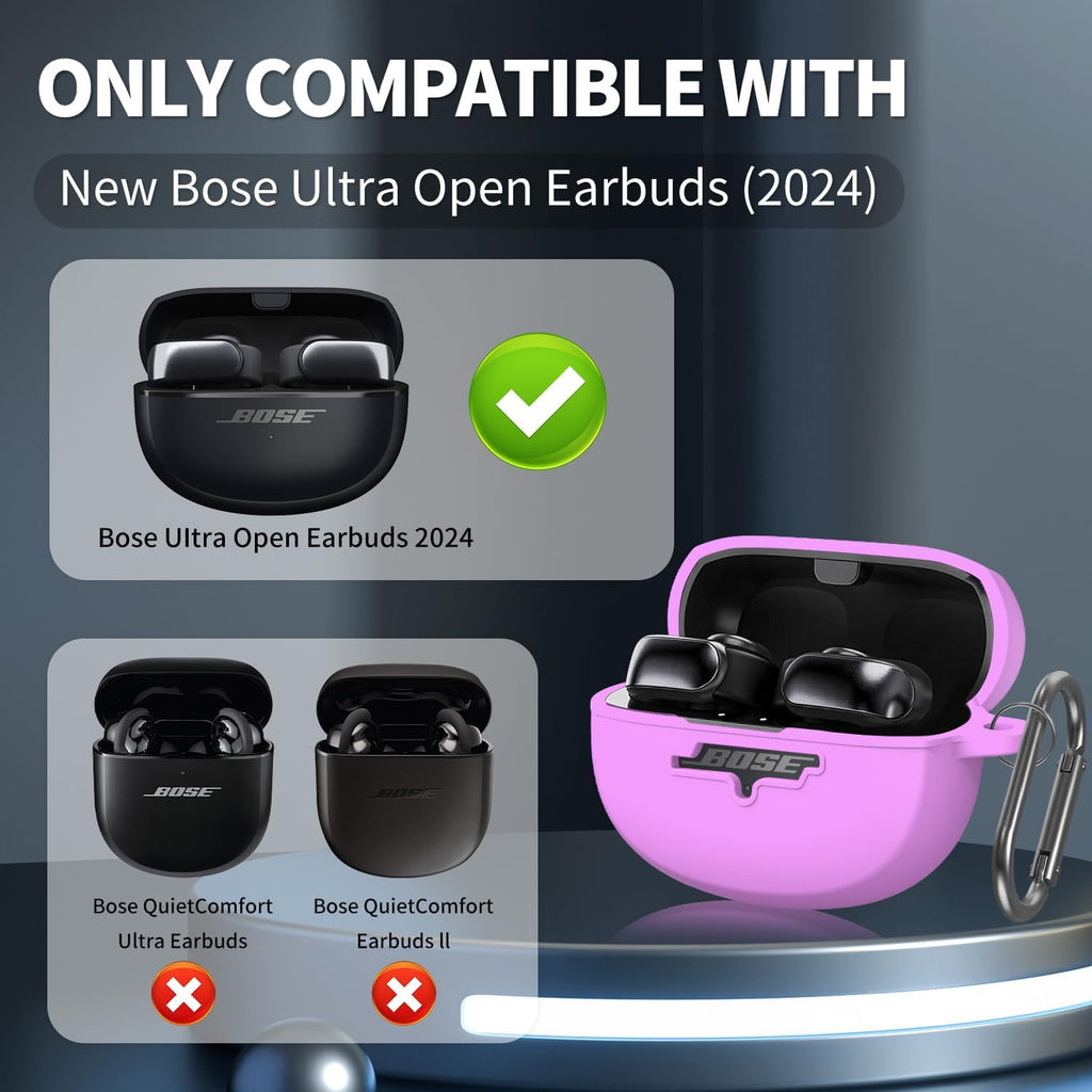 for Bose Ultra Open Earbuds Case Cover, Soft Silicone Case for Bose Ultra Open Ear Wireless Earbuds, Shockproof Protective Bose Open Ear Earbuds Case with Keychain