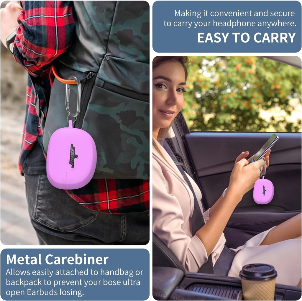 for Bose Ultra Open Earbuds Case Cover, Soft Silicone Case for Bose Ultra Open Ear Wireless Earbuds, Shockproof Protective Bose Open Ear Earbuds Case with Keychain
