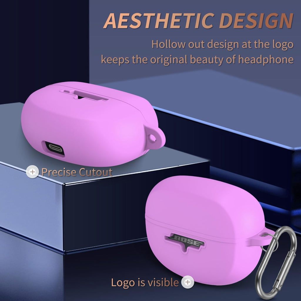 for Bose Ultra Open Earbuds Case Cover, Soft Silicone Case for Bose Ultra Open Ear Wireless Earbuds, Shockproof Protective Bose Open Ear Earbuds Case with Keychain