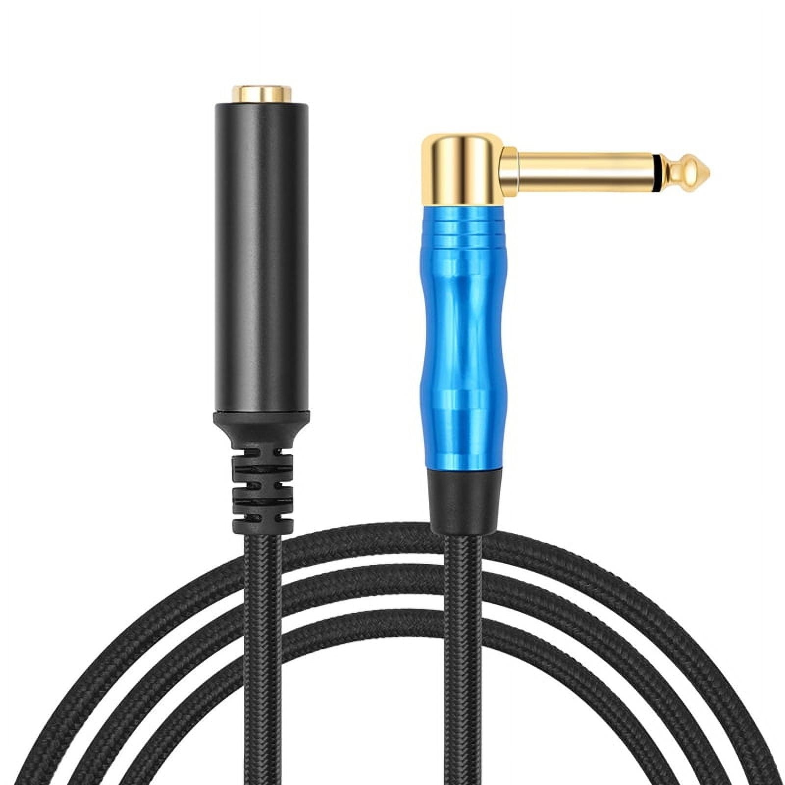 Right Angle 6.35Mm TRS Stereo Male to Female Audio Cable Guitar Extension Cable Cord for Amplifiers Headphone 1.8m